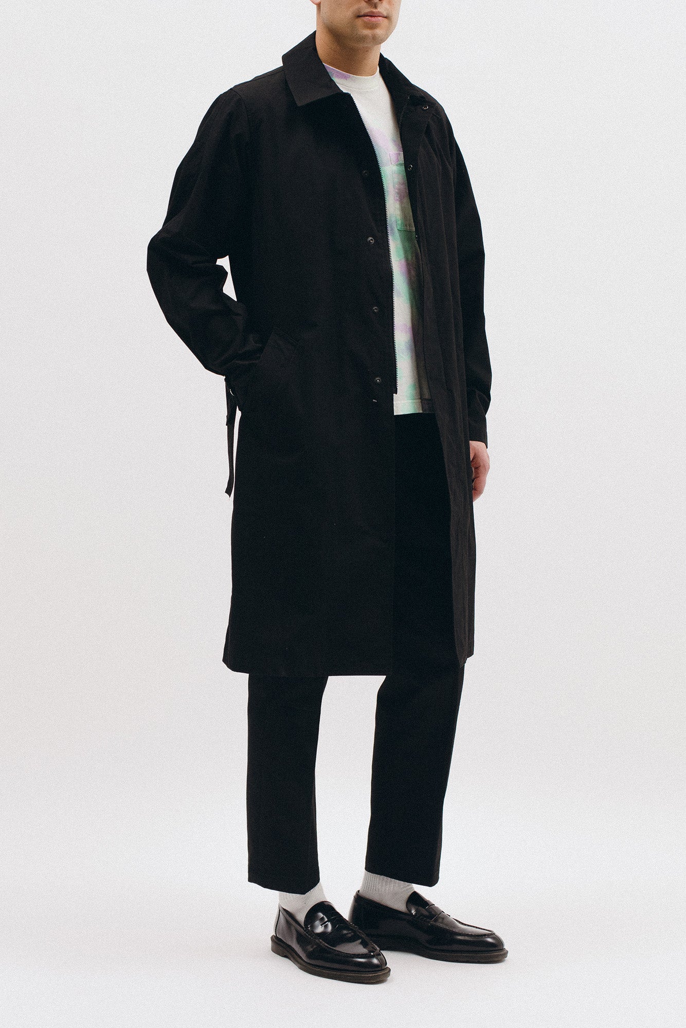 BELTED OVERCOAT - BLACK(2701)