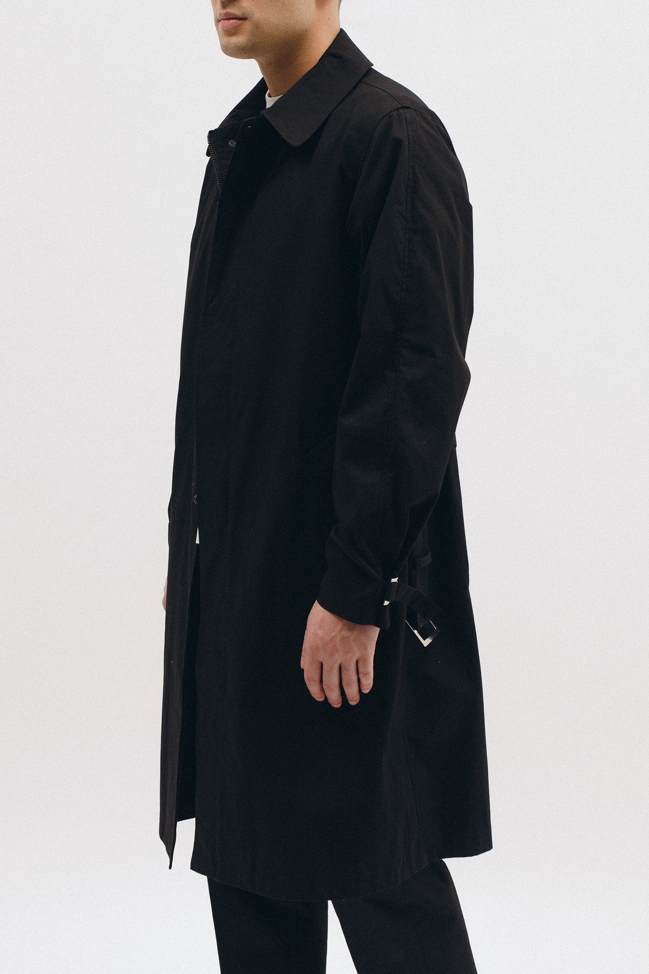 BELTED OVERCOAT - BLACK(2701)