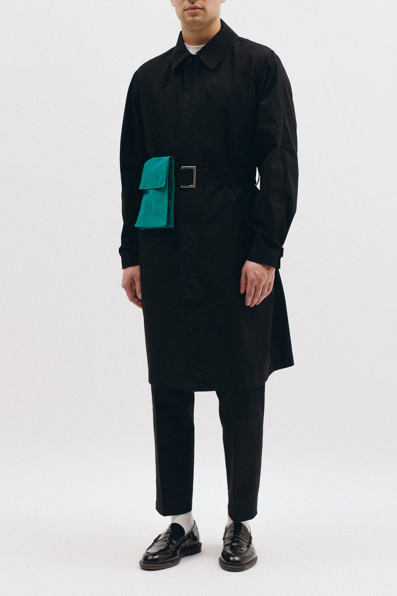 BELTED OVERCOAT - BLACK(2701)