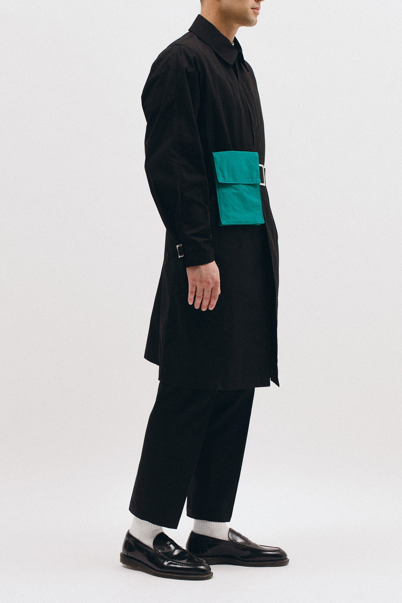 BELTED OVERCOAT - BLACK（2701）
