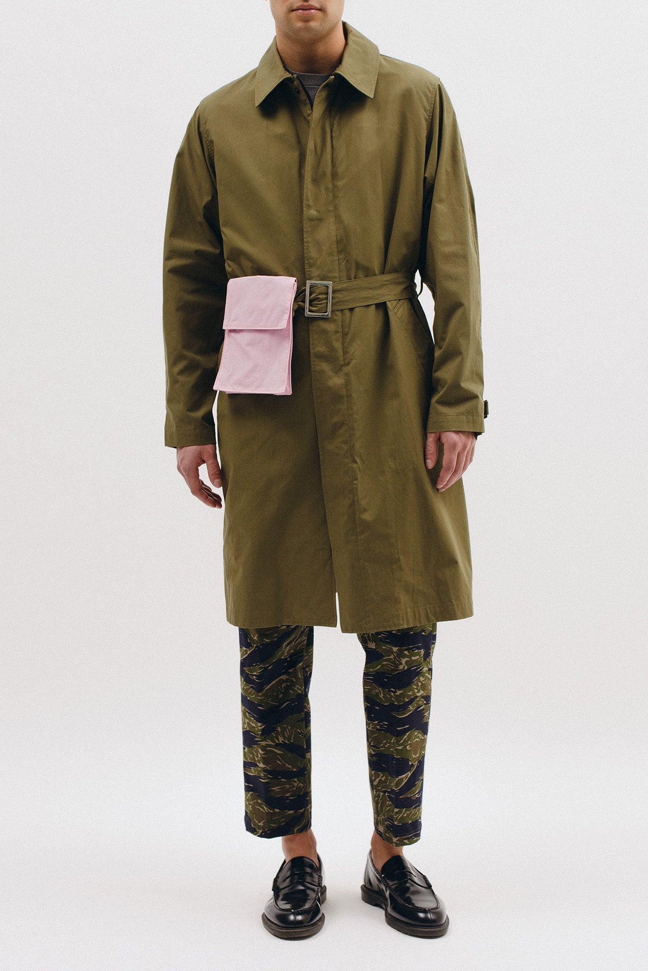 BELTED OVERCOAT - TROPICAL GREEN(2701)