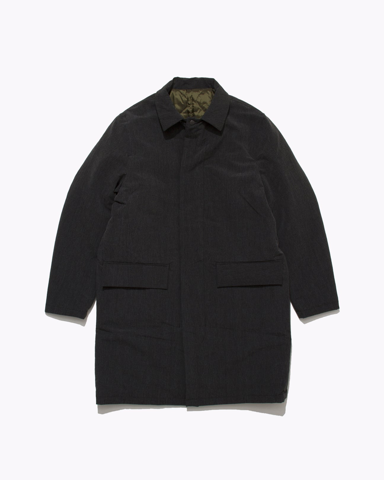 REVERISBLE MAC COAT - ACID BLACK / OLIVE DRAB(2801)