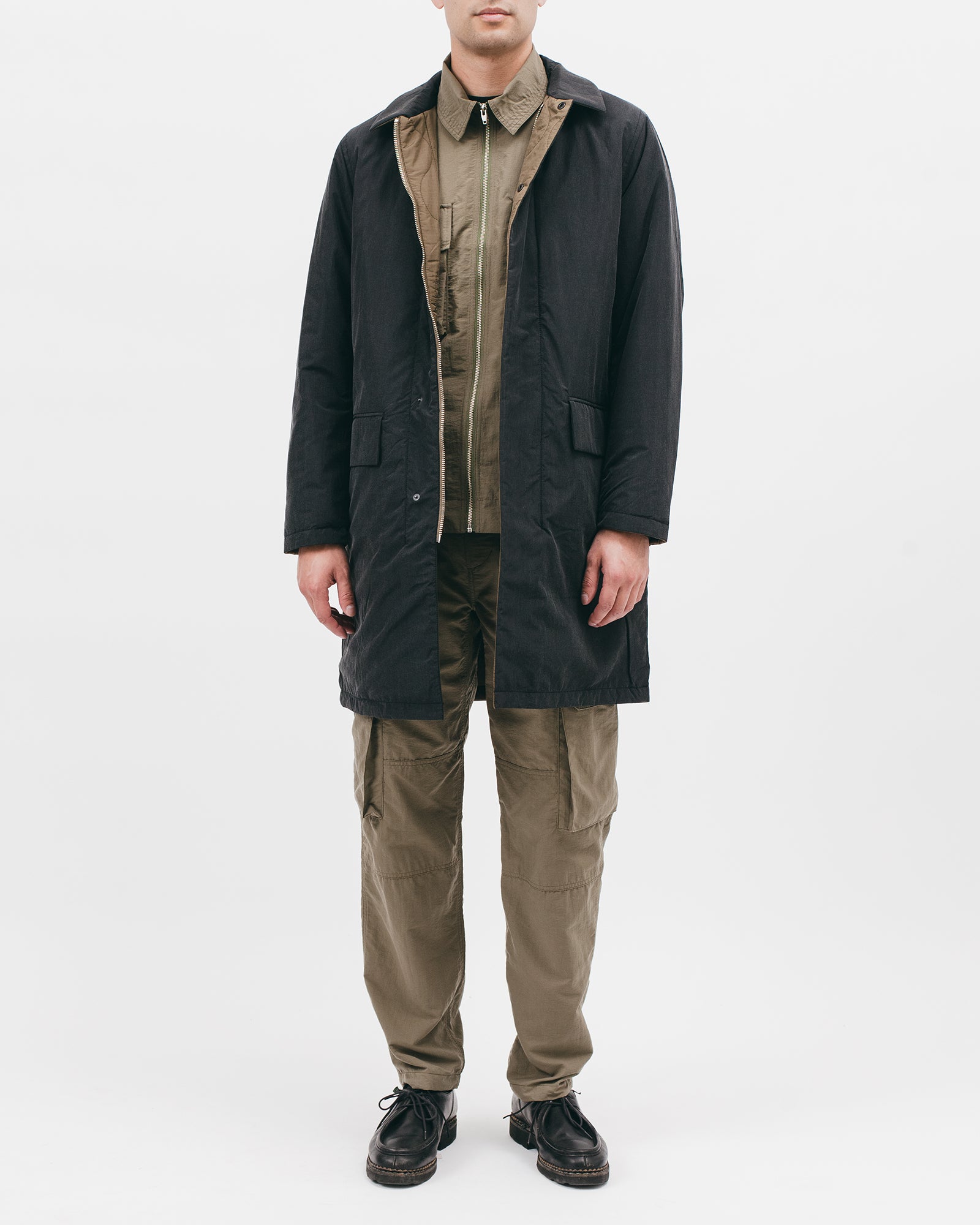 REVERISBLE MAC COAT - ACID BLACK / OLIVE DRAB(2801)