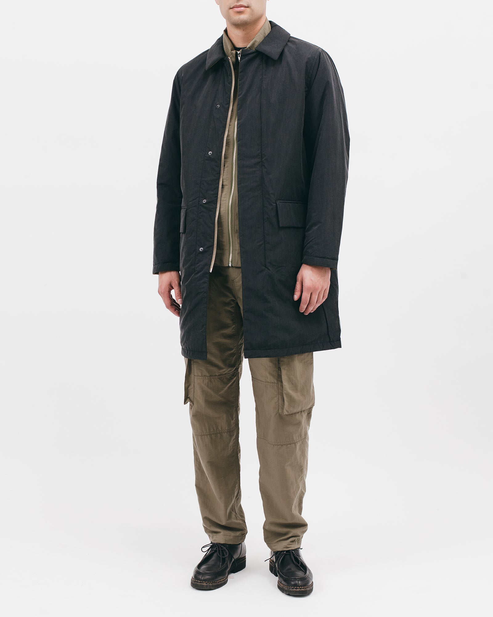 REVERISBLE MAC COAT - ACID BLACK / OLIVE DRAB(2801)