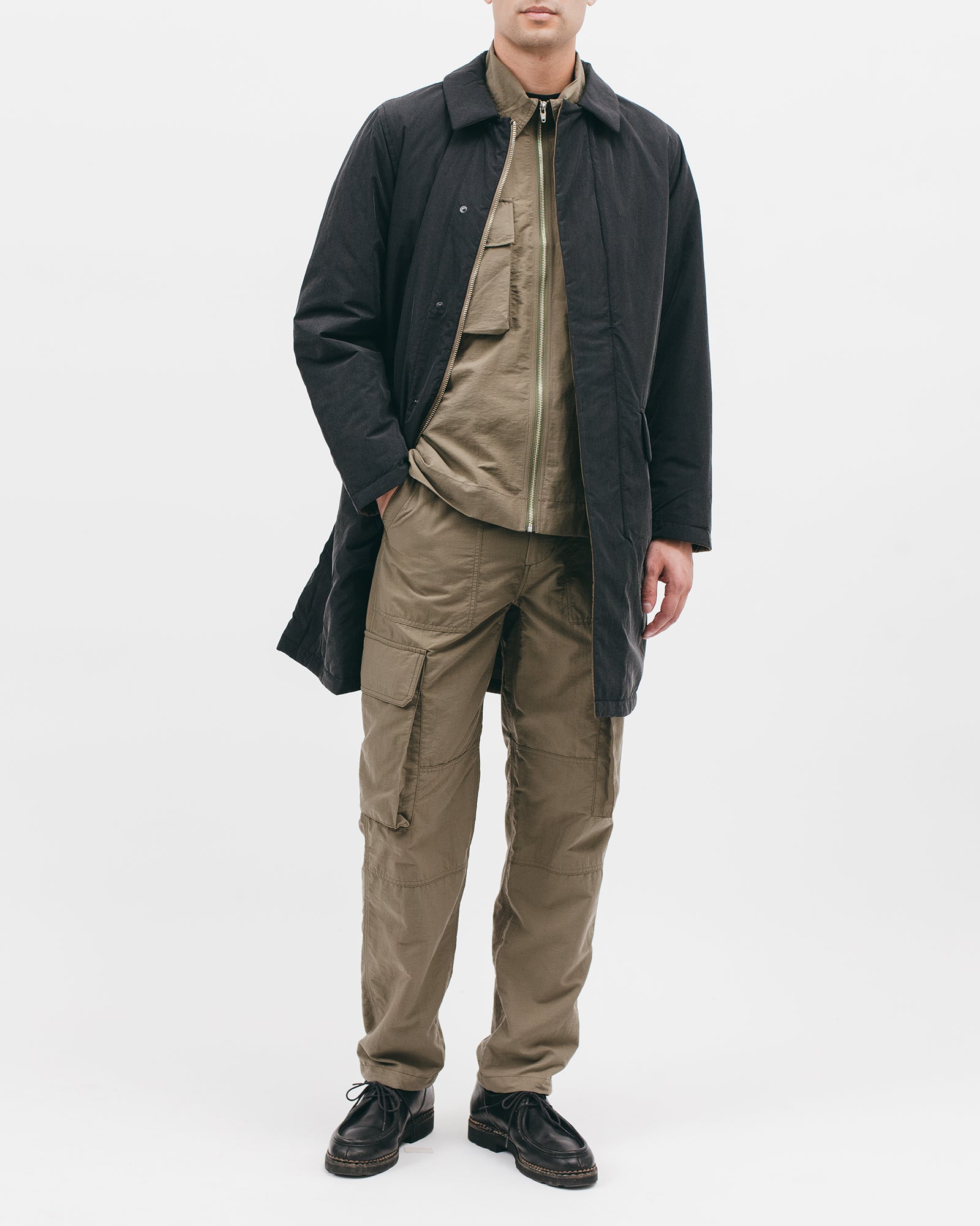 REVERISBLE MAC COAT - ACID BLACK / OLIVE DRAB(2801)