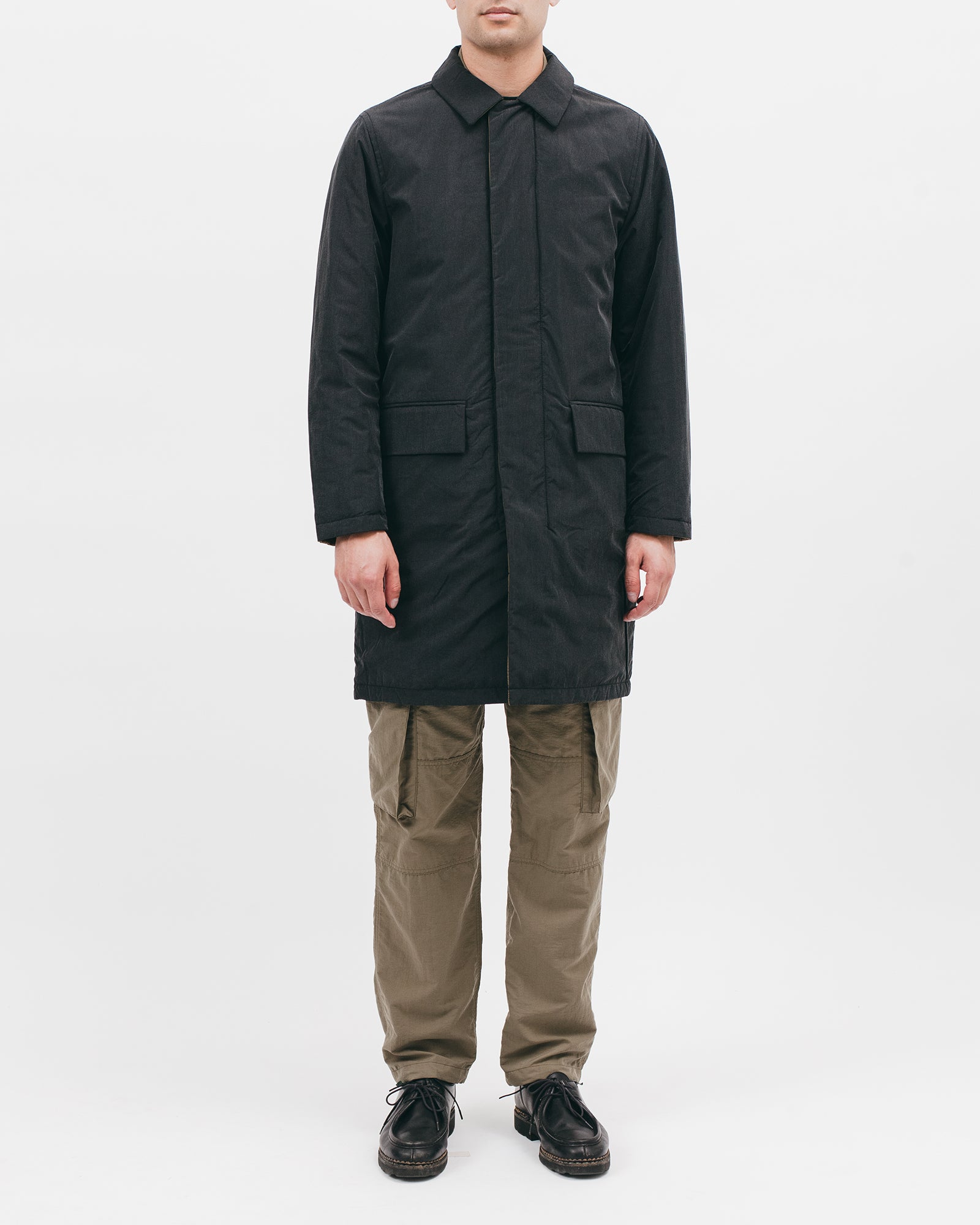 REVERISBLE MAC COAT - ACID BLACK / OLIVE DRAB(2801)