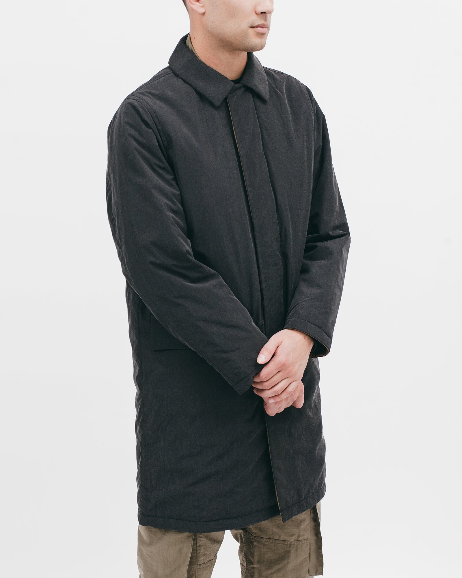 REVERISBLE MAC COAT - ACID BLACK / OLIVE DRAB(2801)