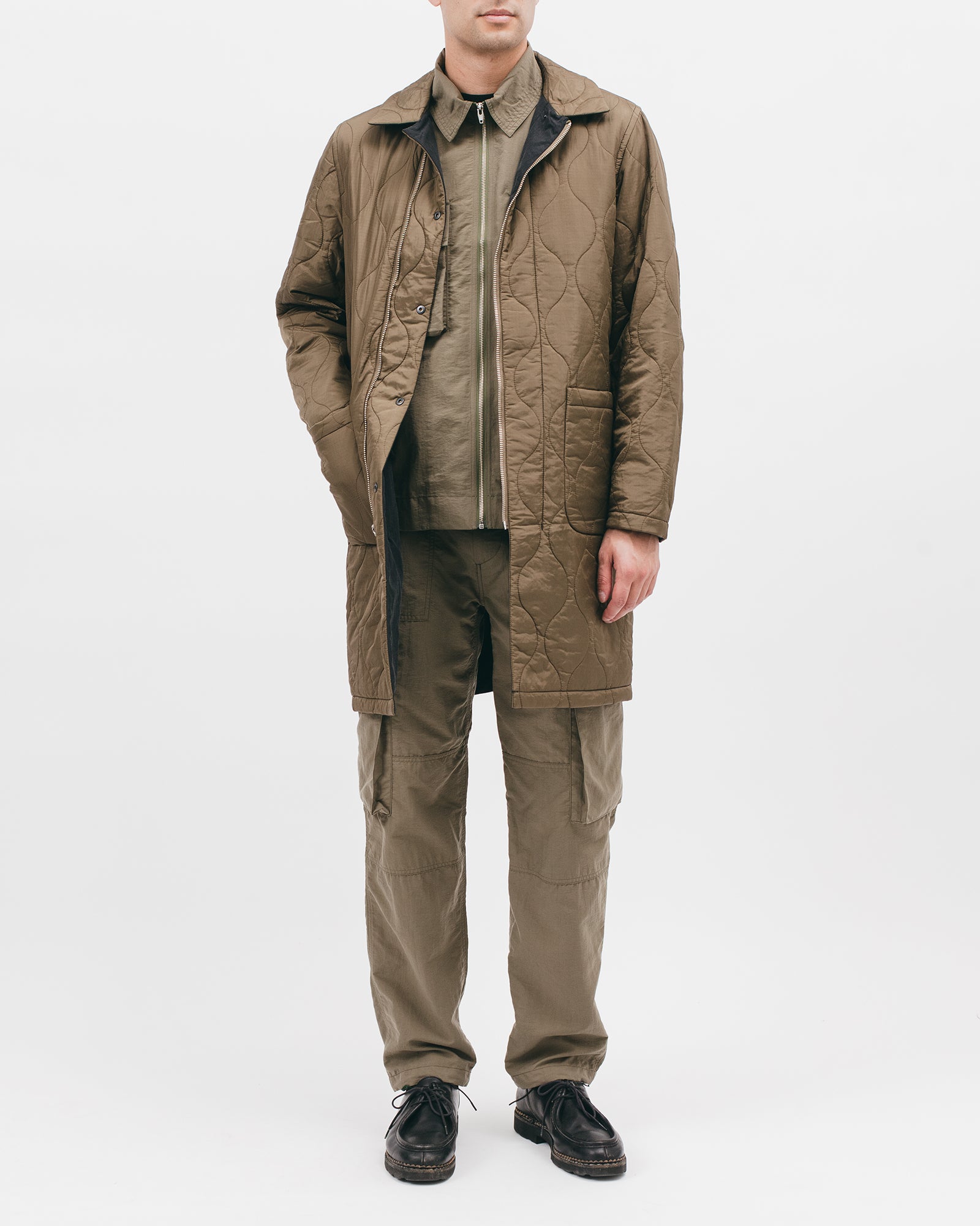 REVERISBLE MAC COAT - ACID BLACK / OLIVE DRAB(2801)
