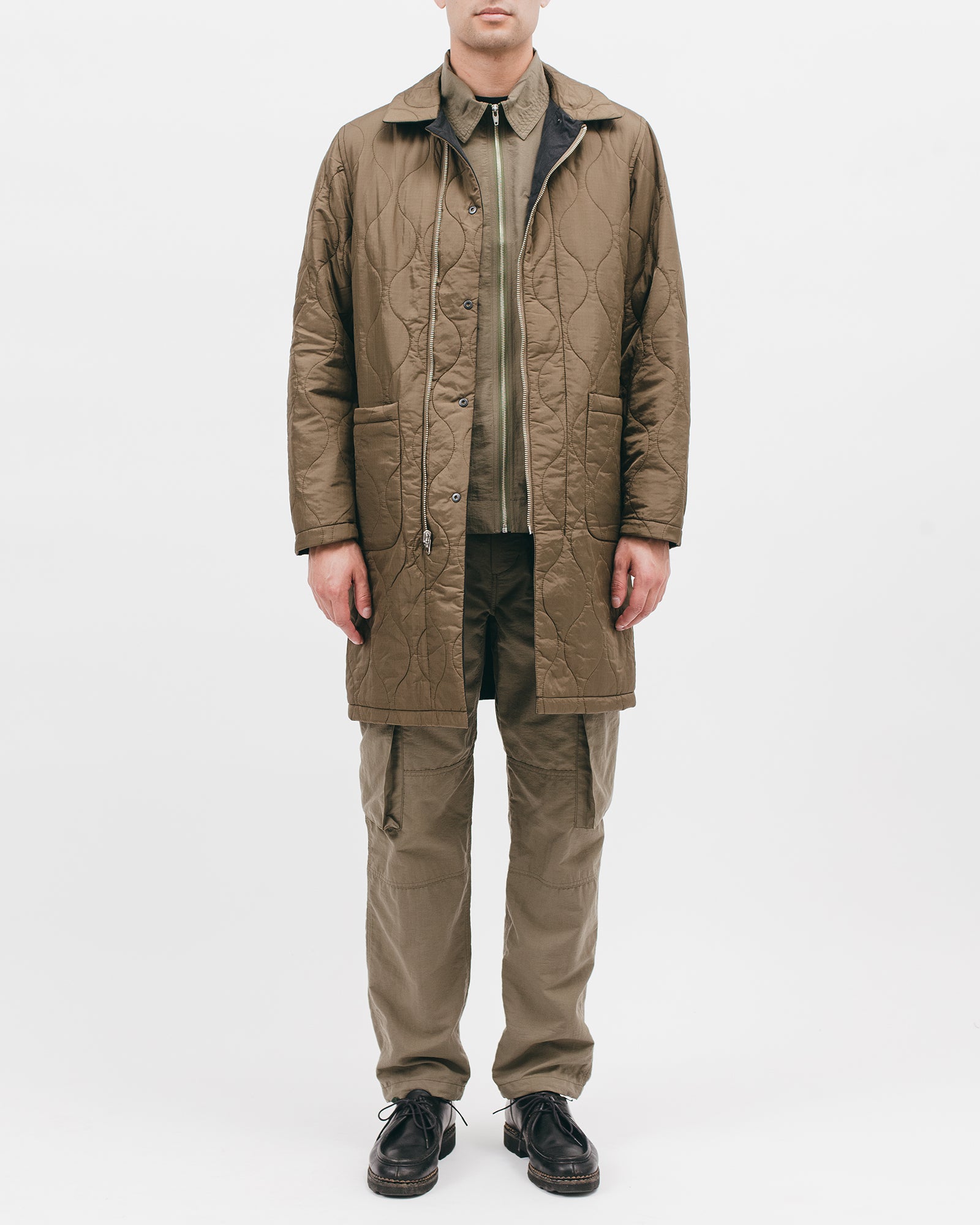 REVERISBLE MAC COAT - ACID BLACK / OLIVE DRAB(2801)