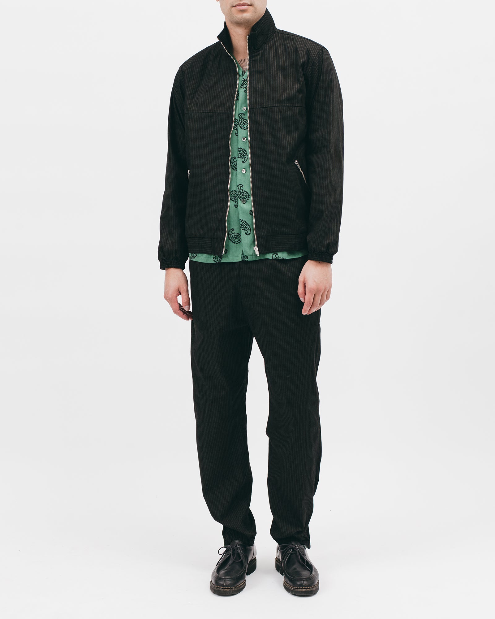 TRACK JACKET - BLACK GRID(2805)