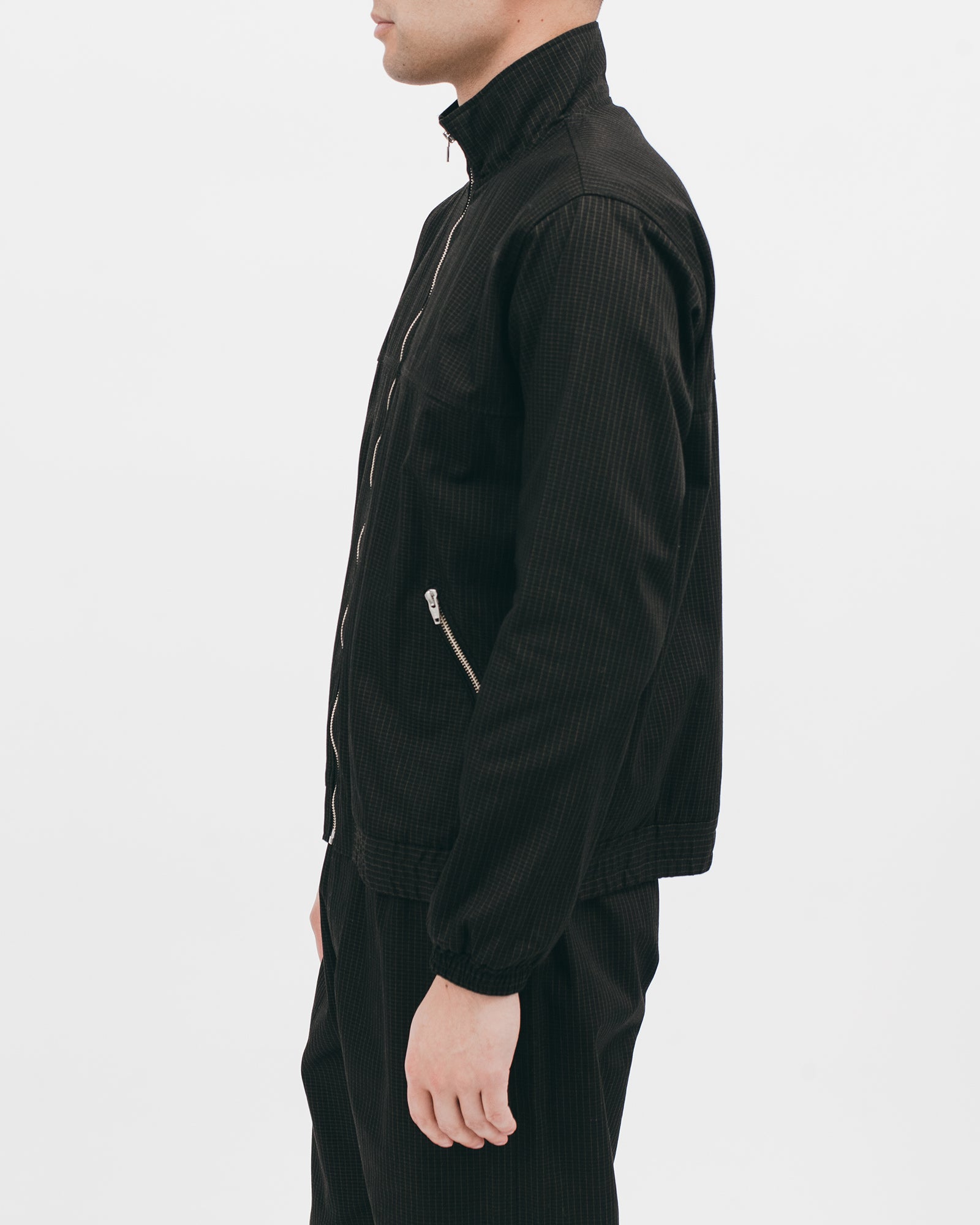 TRACK JACKET - BLACK GRID(2805)