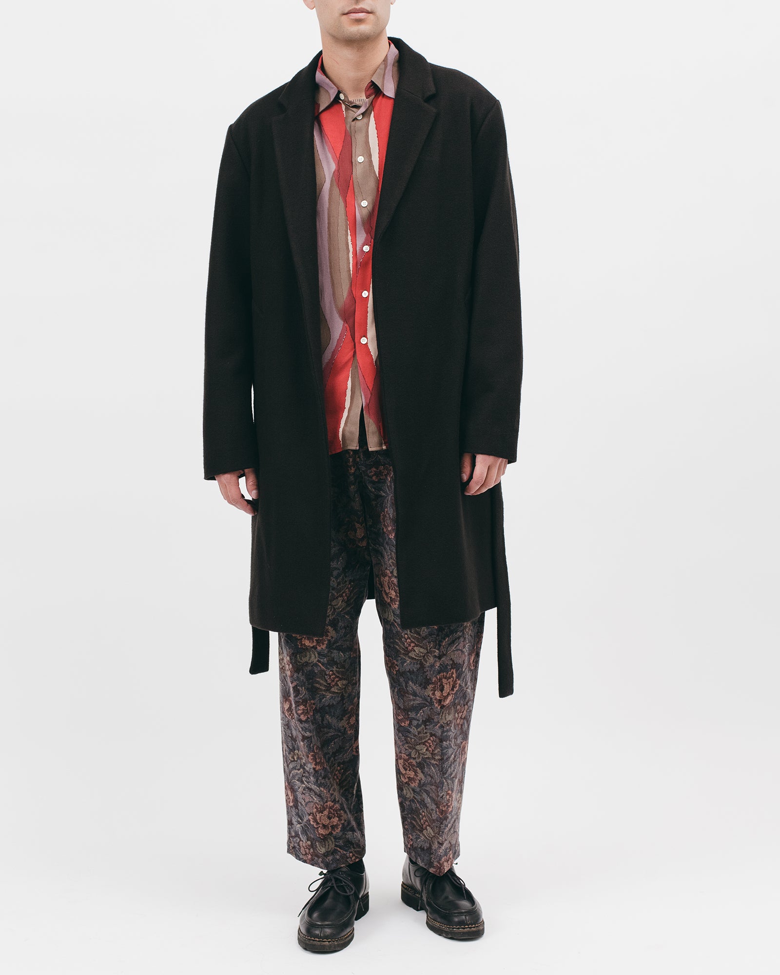 BELTED OVERCOAT - BLACK(2807)