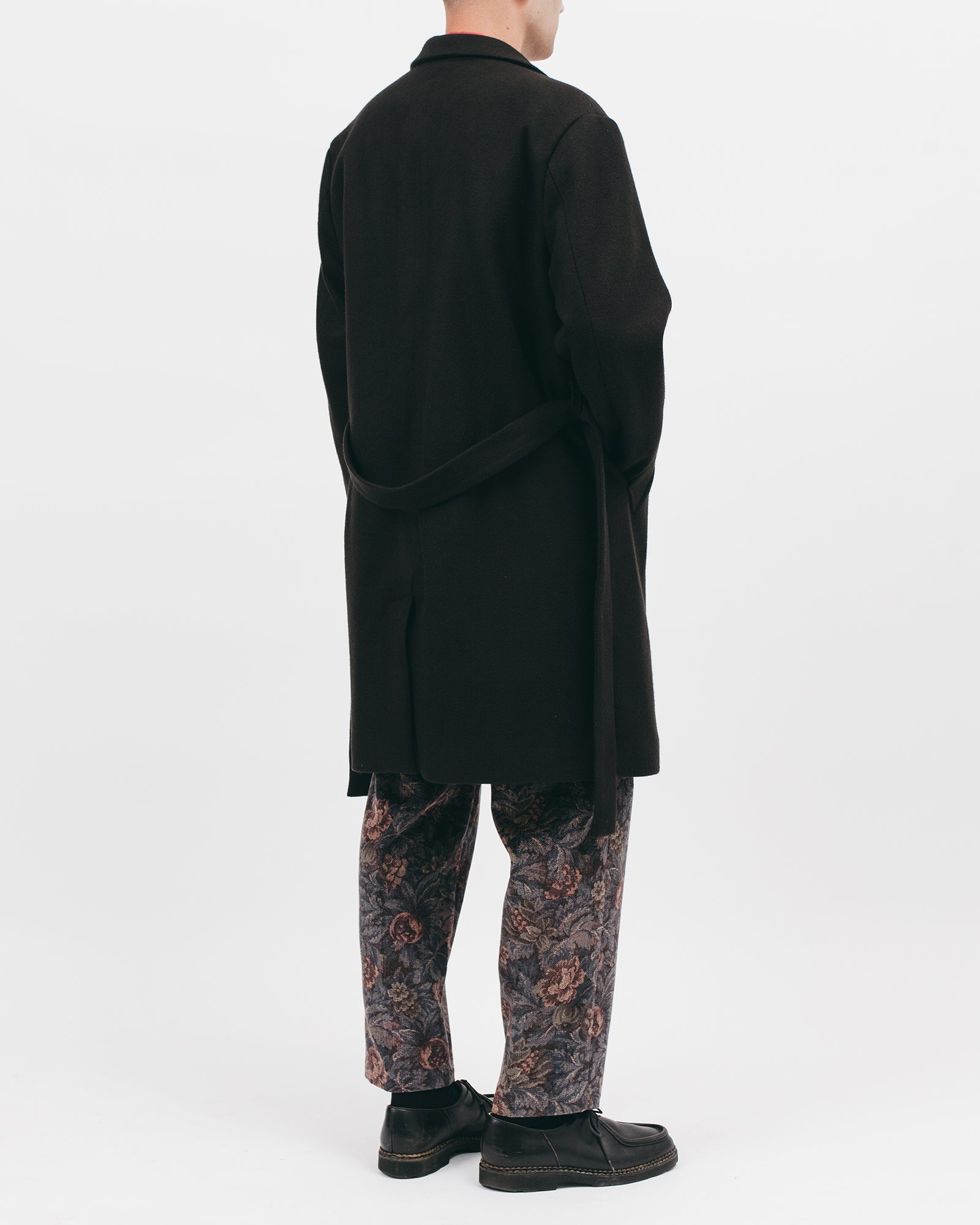 BELTED OVERCOAT - BLACK（2807）