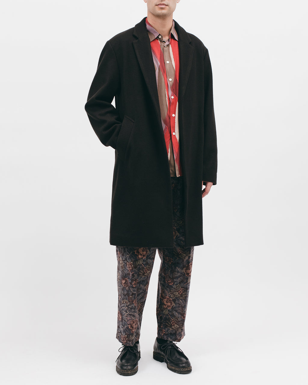 BELTED OVERCOAT - BLACK（2807）