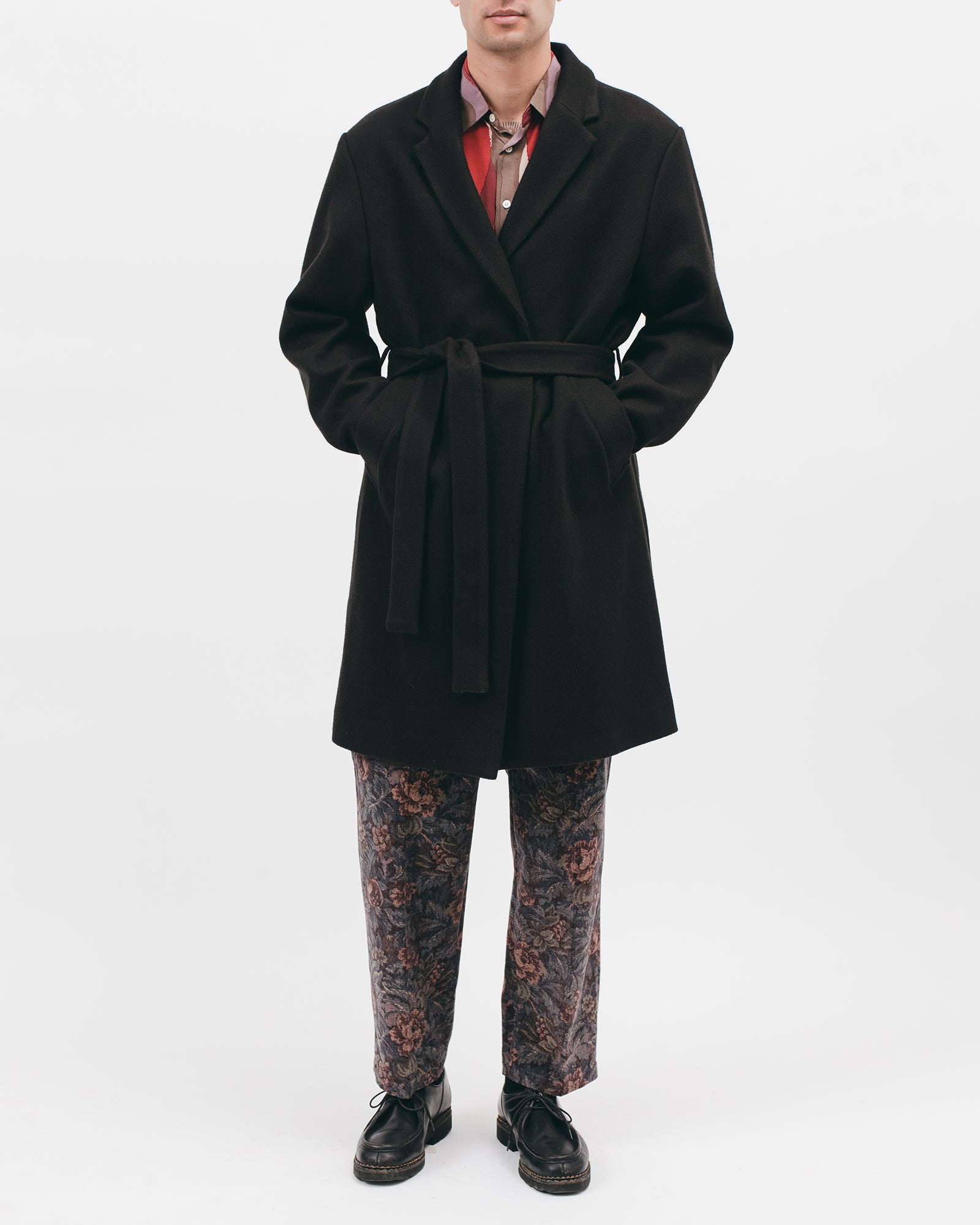 BELTED OVERCOAT - BLACK(2807)