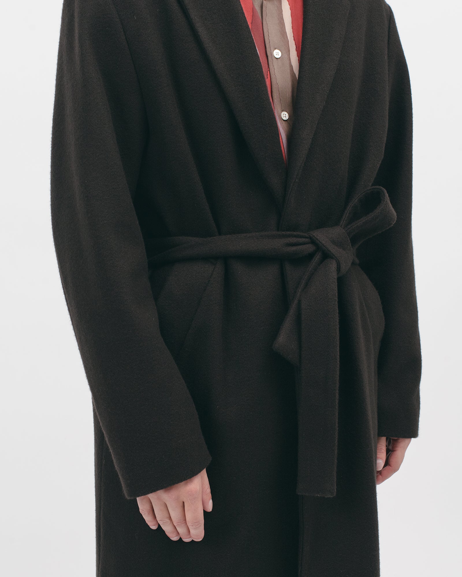 BELTED OVERCOAT - BLACK（2807）
