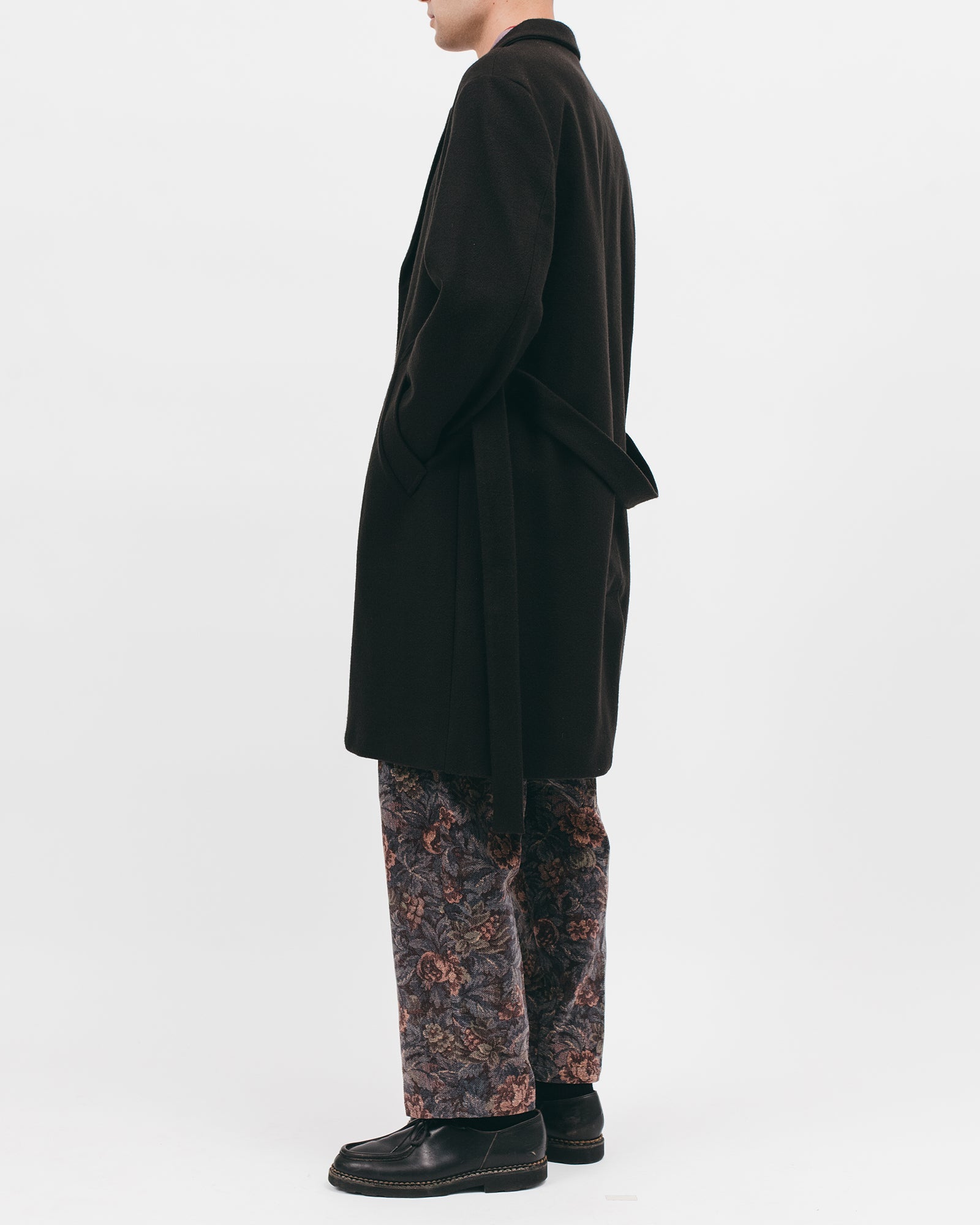 BELTED OVERCOAT - BLACK（2807）