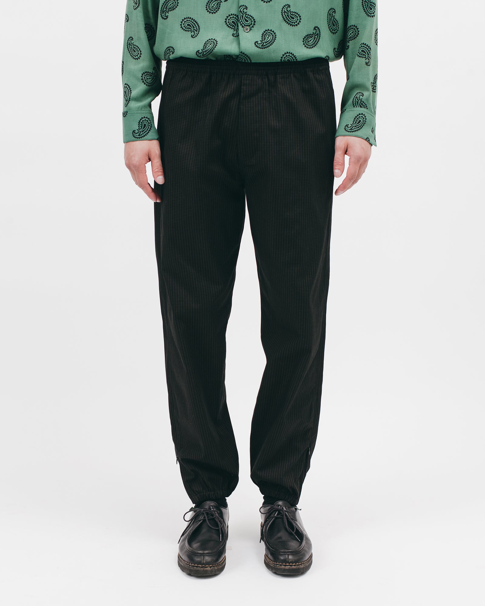 ELASTIC TRACK TROUSER - BLACK GRID（2824）