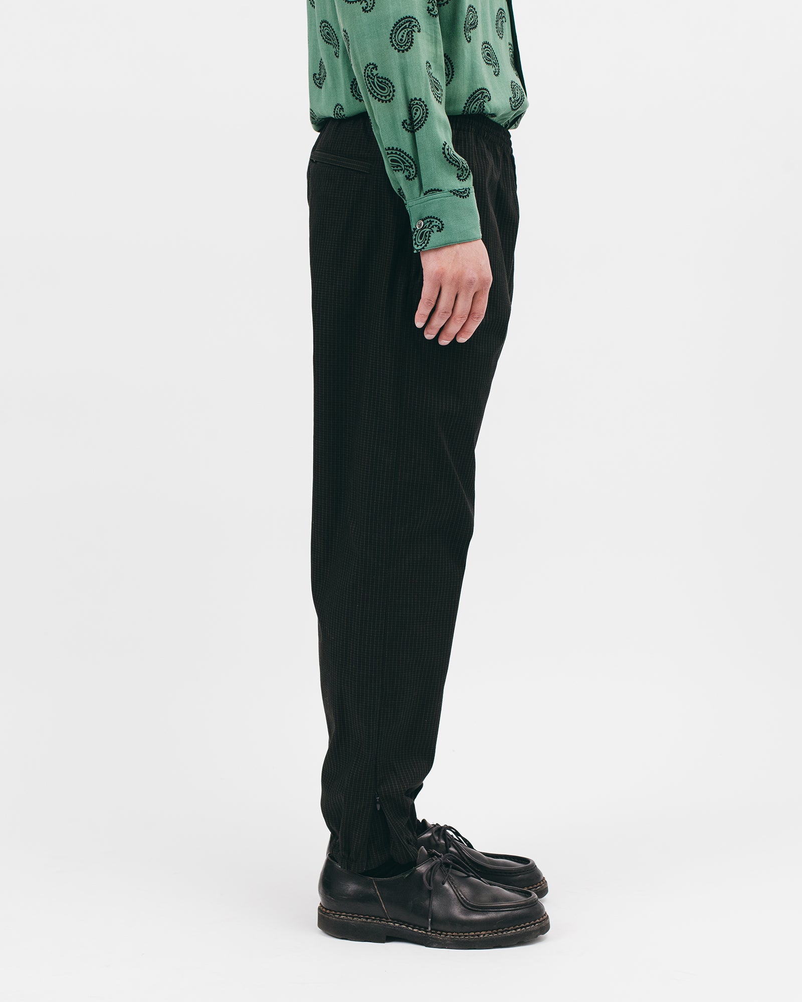 ELASTIC TRACK TROUSER - BLACK GRID(2824)