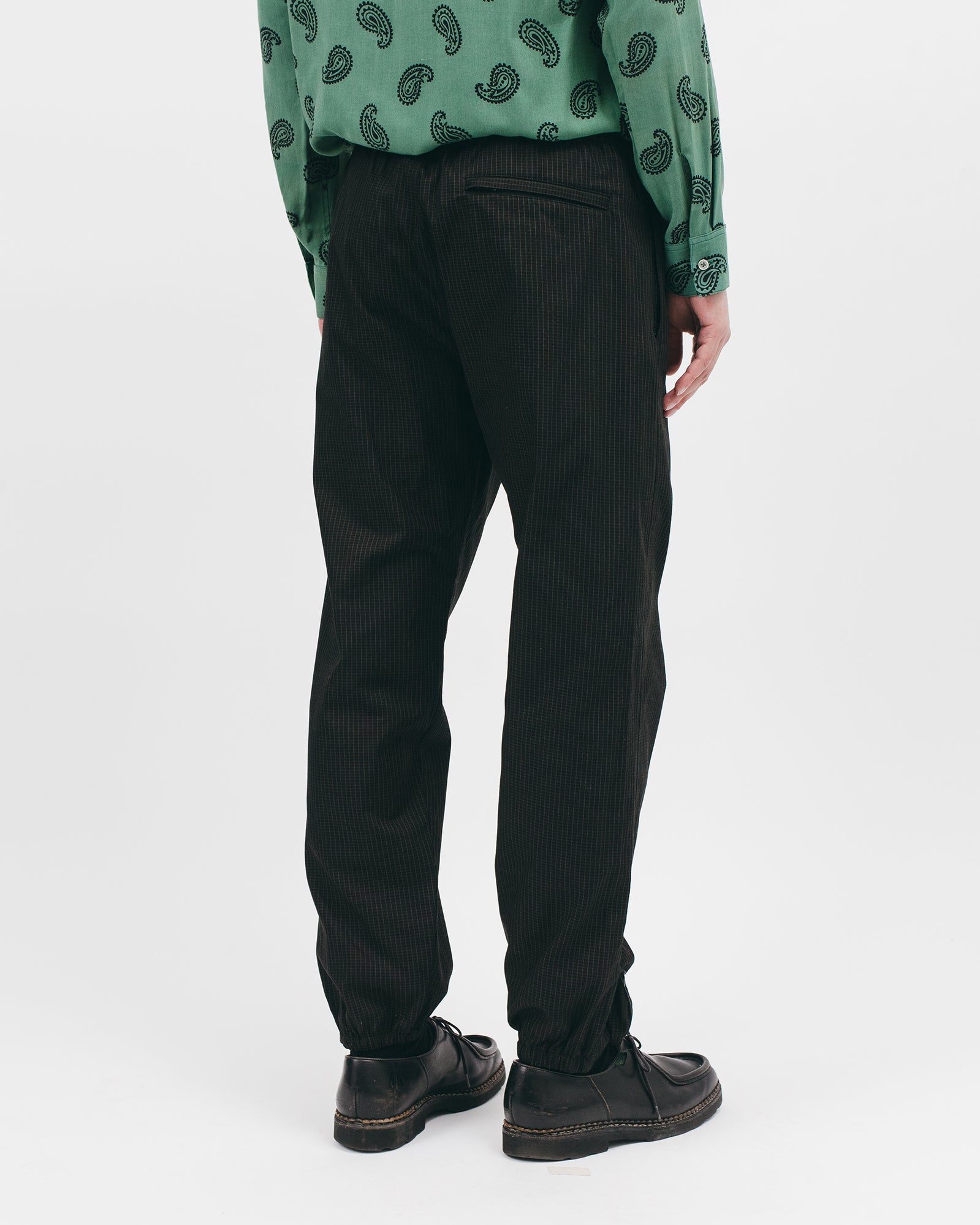 ELASTIC TRACK TROUSER - BLACK GRID(2824)