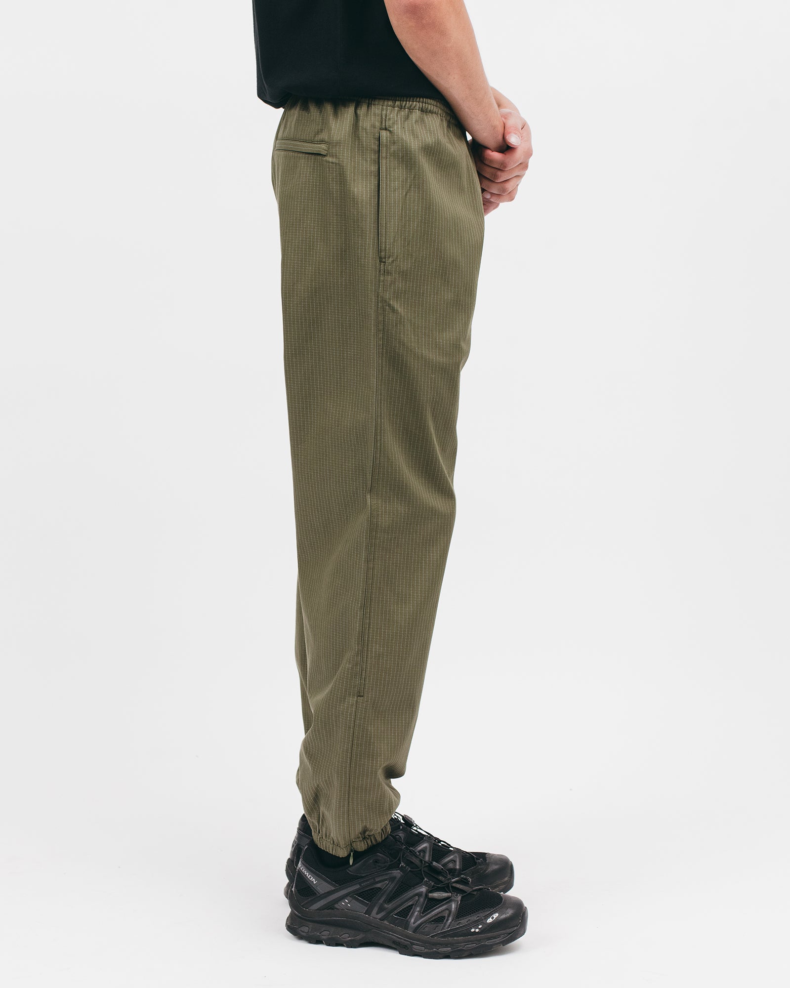 ELASTIC TRACK TROUSER - OLIVE GRID(2824)