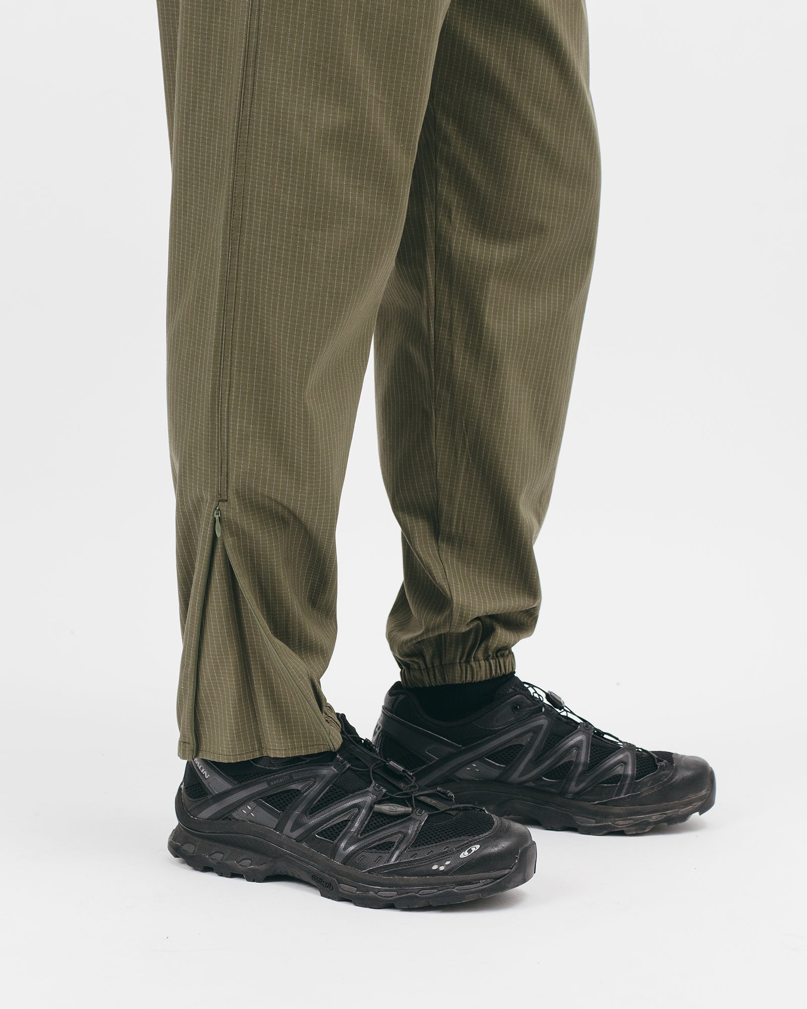 ELASTIC TRACK TROUSER - OLIVE GRID(2824)