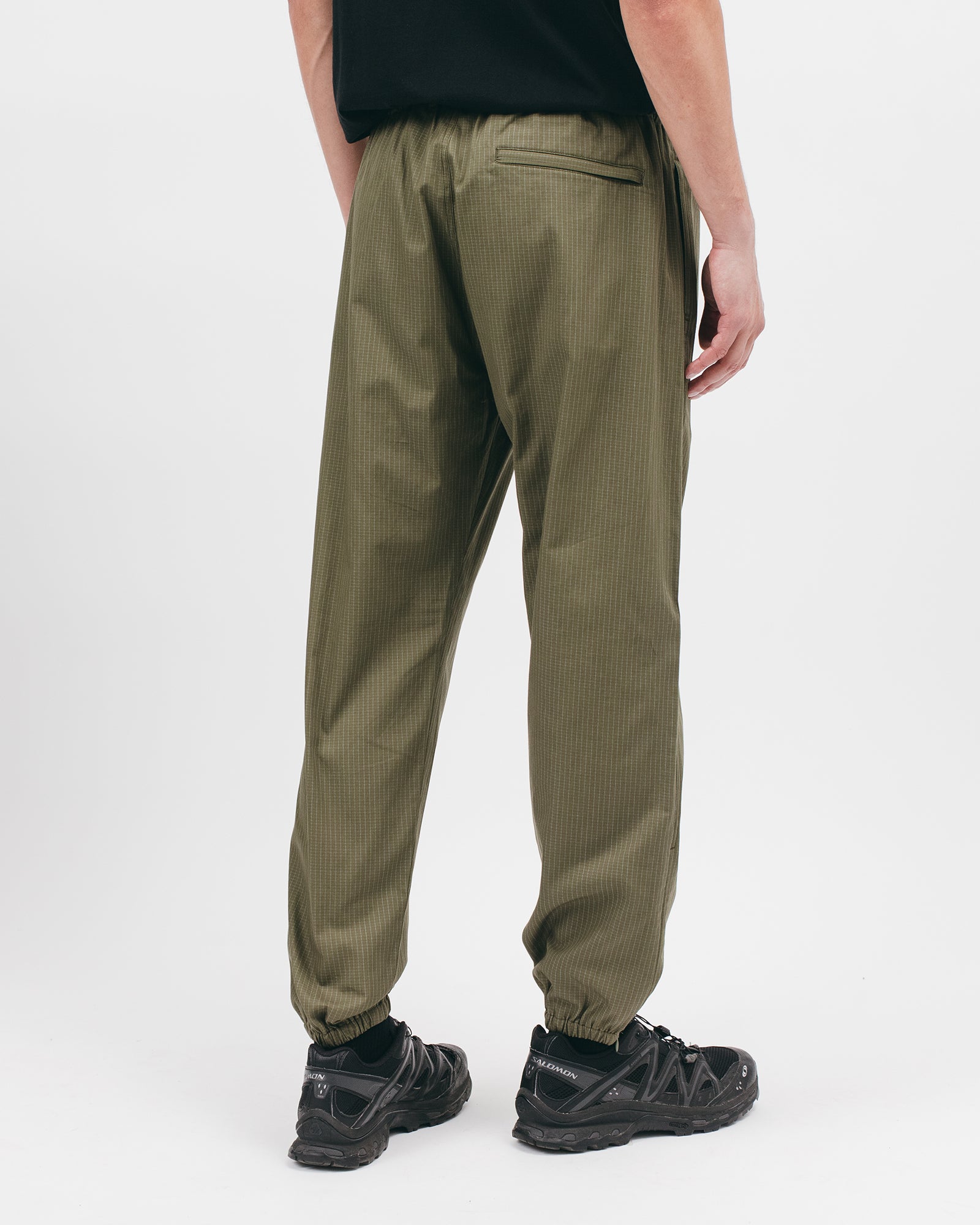 ELASTIC TRACK TROUSER - OLIVE GRID(2824)