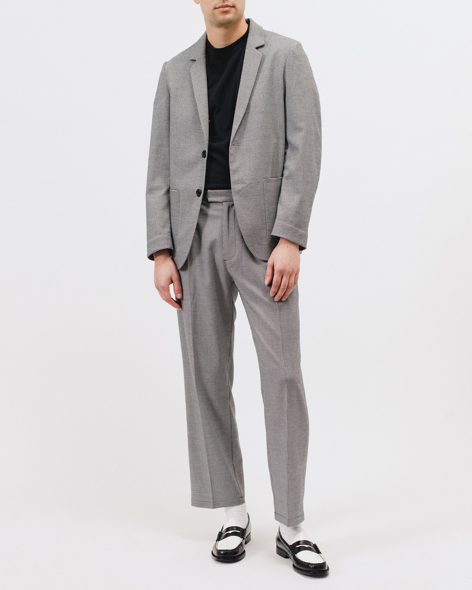PLEATED SUIT TROUSER - HOUNDSTOOTH(3021)
