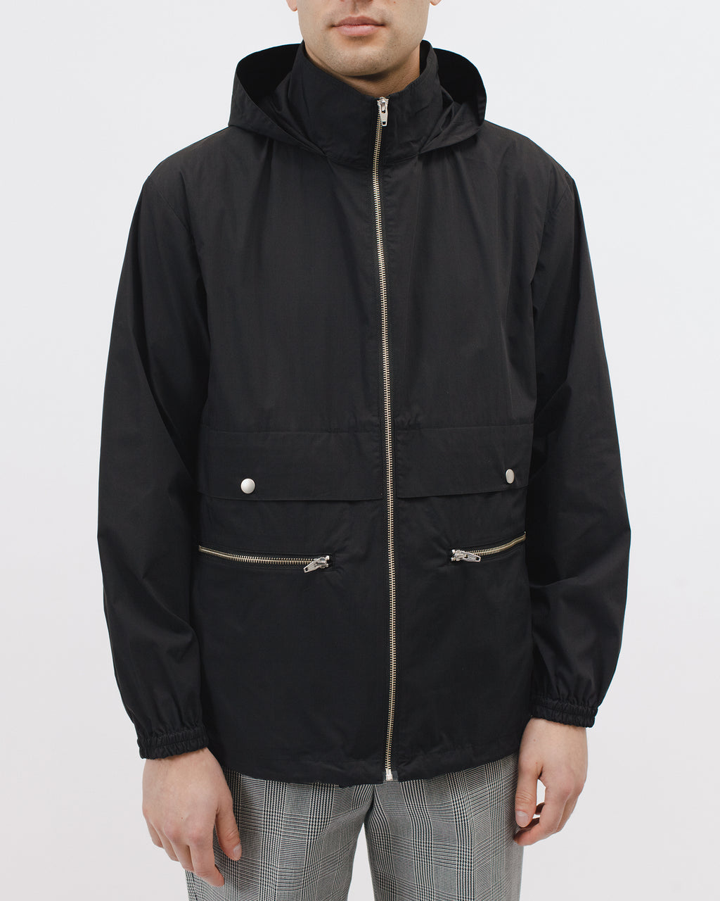 ZIP HOODED JACKET - BLACK(3004)