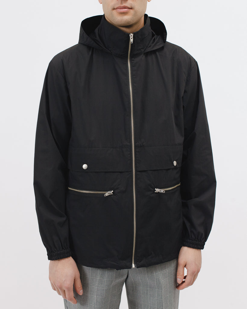 ZIP HOODED JACKET - BLACK(3004)