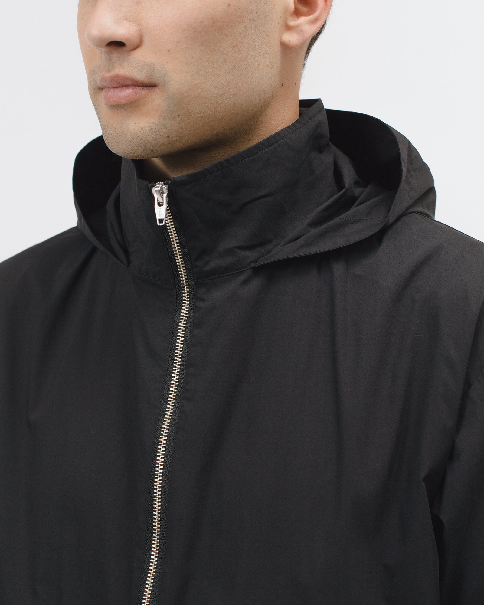 ZIP HOODED JACKET - BLACK(3004)