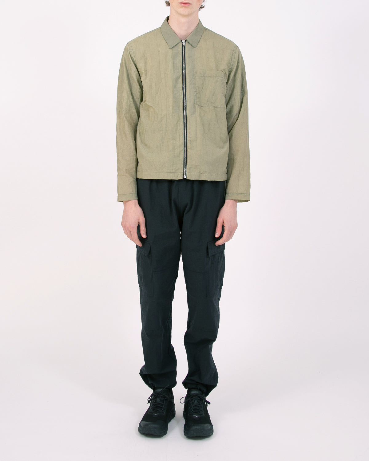 MARBLE ZIP BLOUSON - SEAWEED(3011)