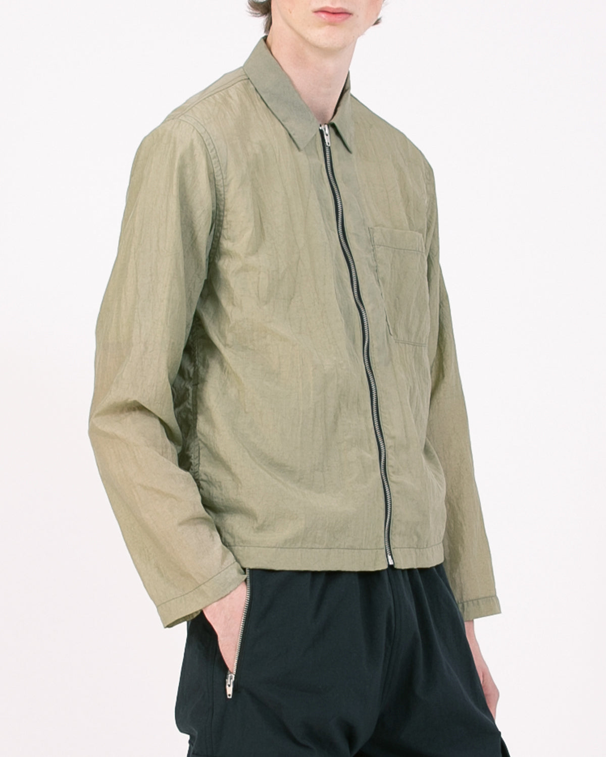 MARBLE ZIP BLOUSON - SEAWEED(3011)