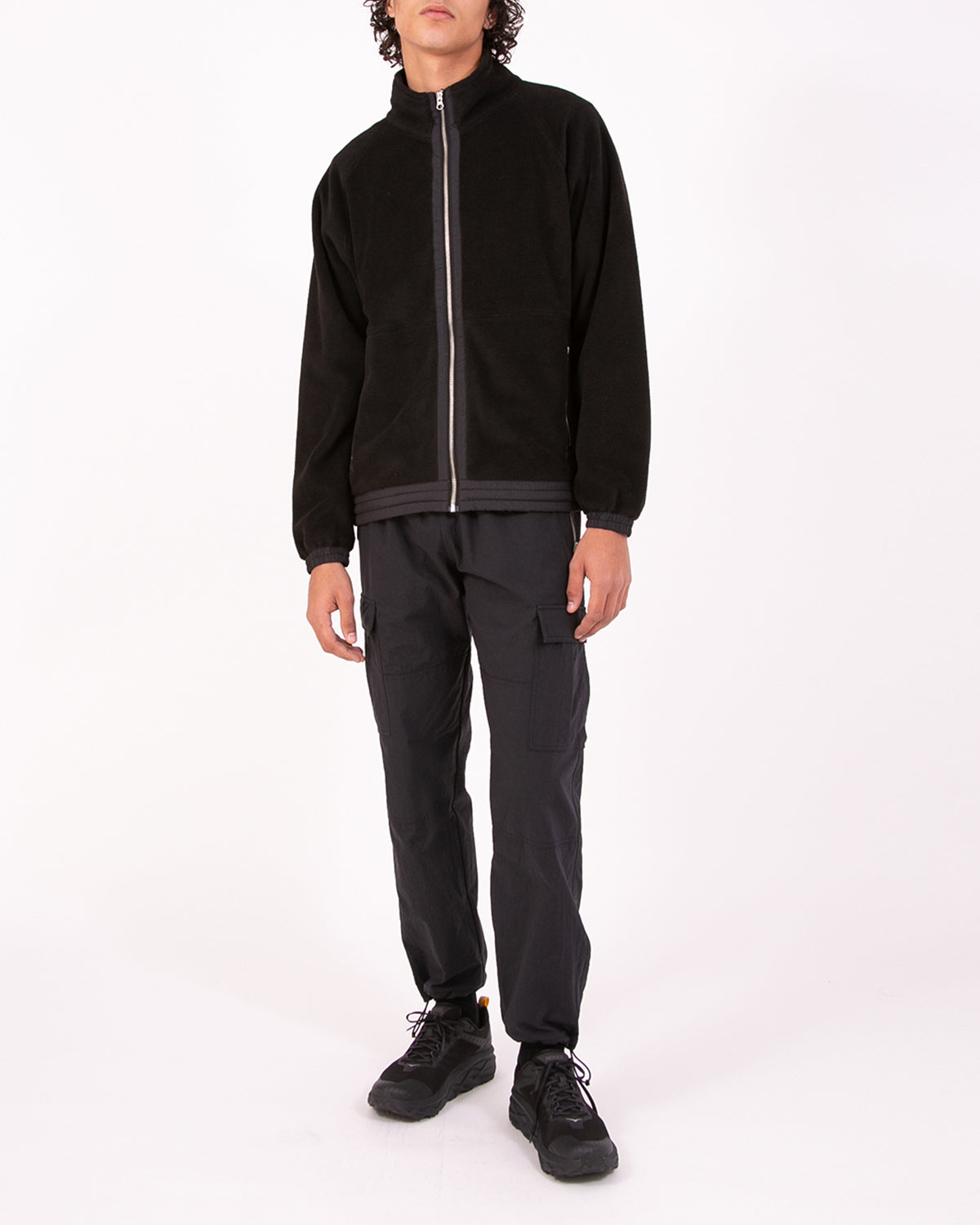MOCK ZIP FLEECE - BLACK(3130)
