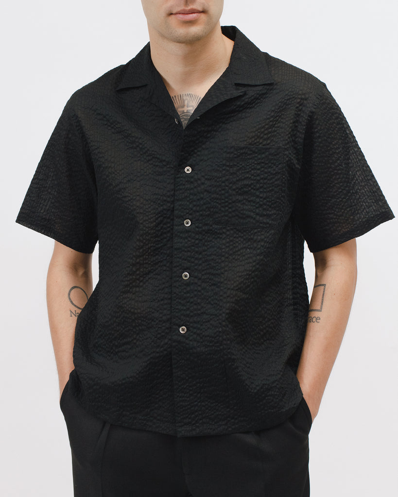 CREPE SS SHIRT - BLACK（3013）