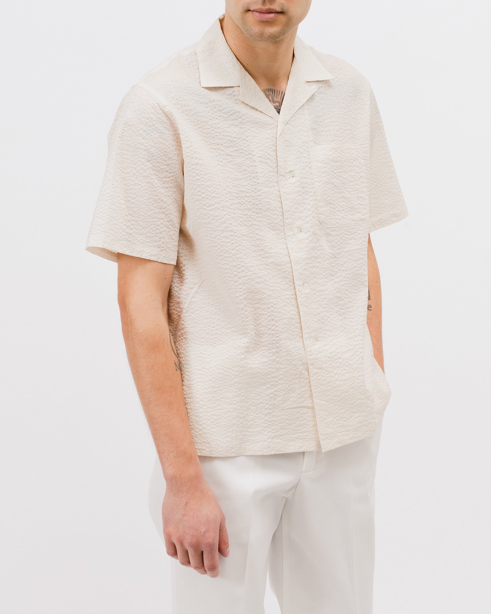 CREPE SS SHIRT - NATURAL(3013)