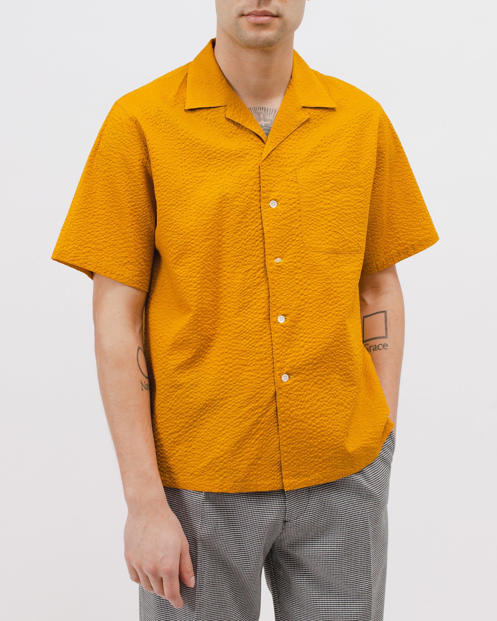CREPE SS SHIRT - SULPHUR(3013)