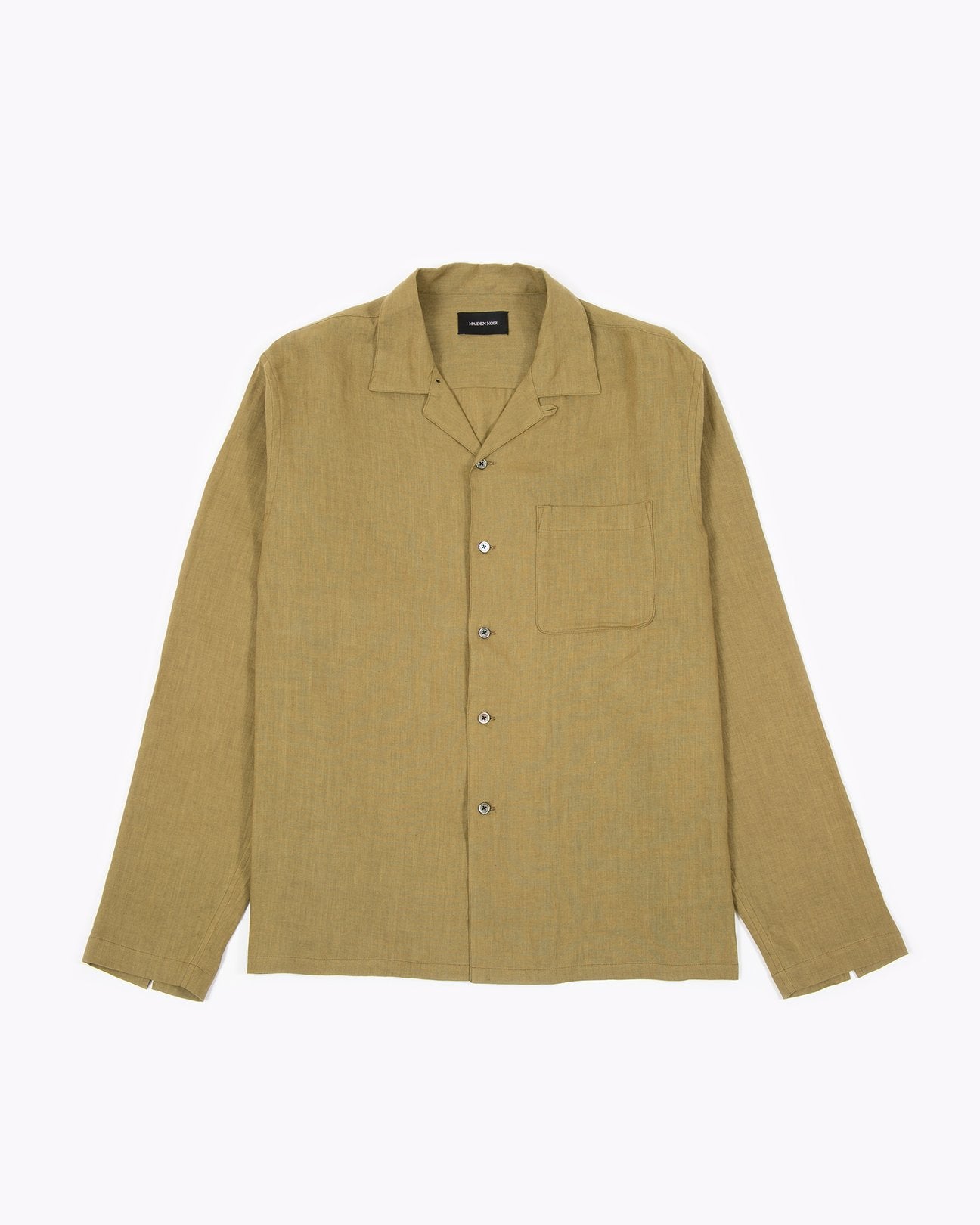 LINEN LS SHIRT - OLIVE(3015)
