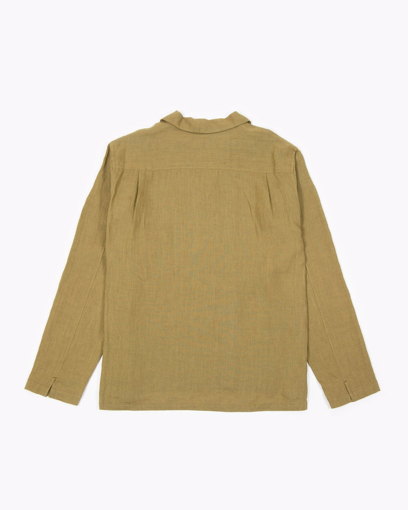 LINEN LS SHIRT - OLIVE(3015)