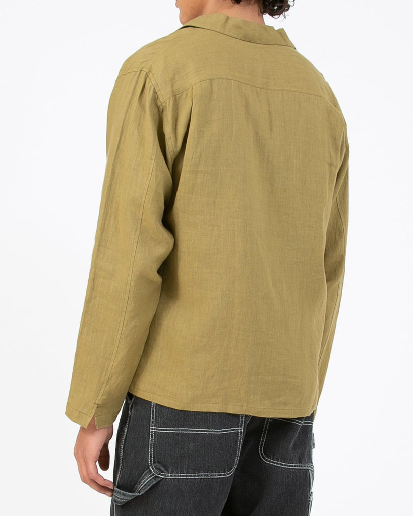 LINEN LS SHIRT - OLIVE(3015)