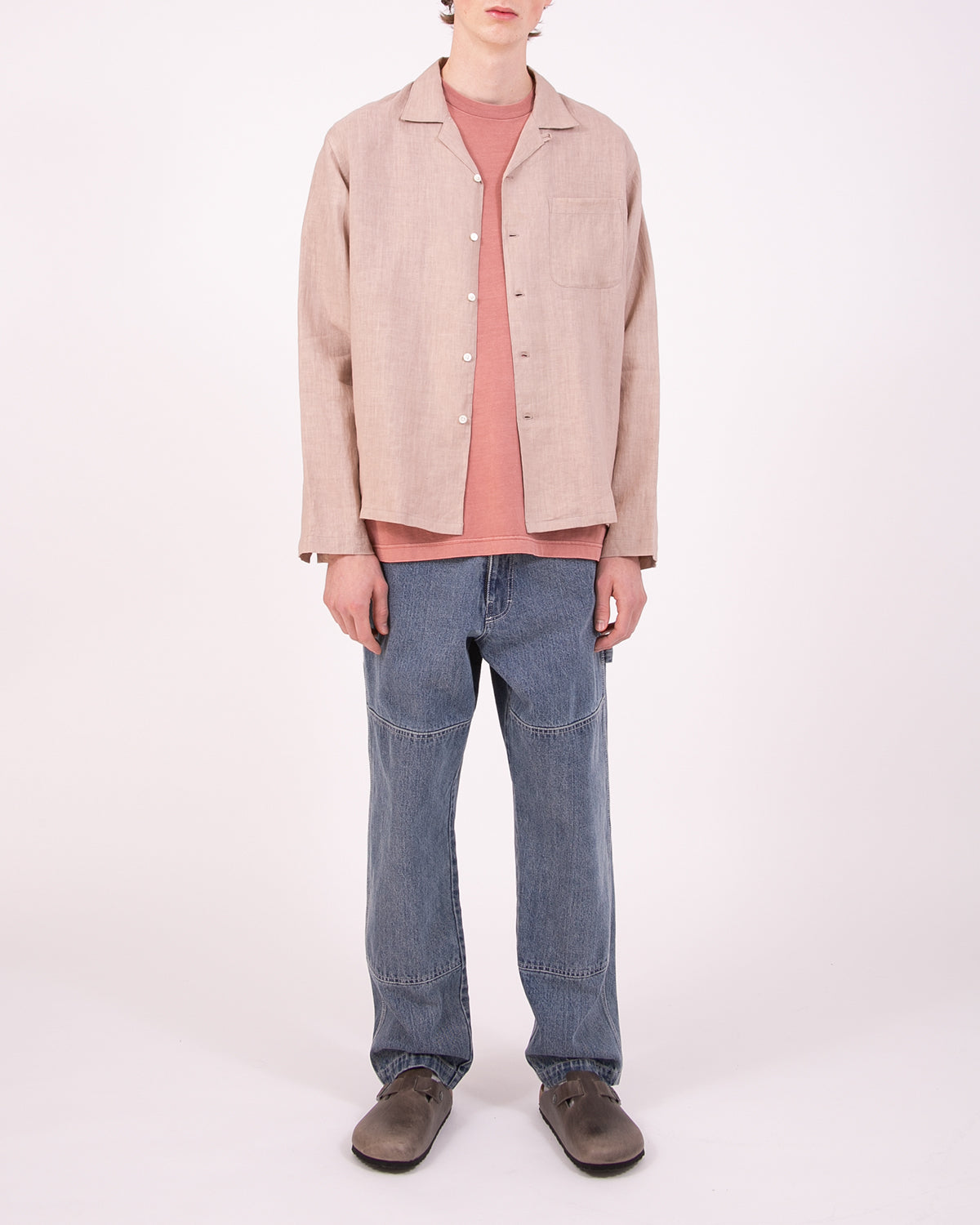 LINEN LS SHIRT - VILLA PINK(3015)
