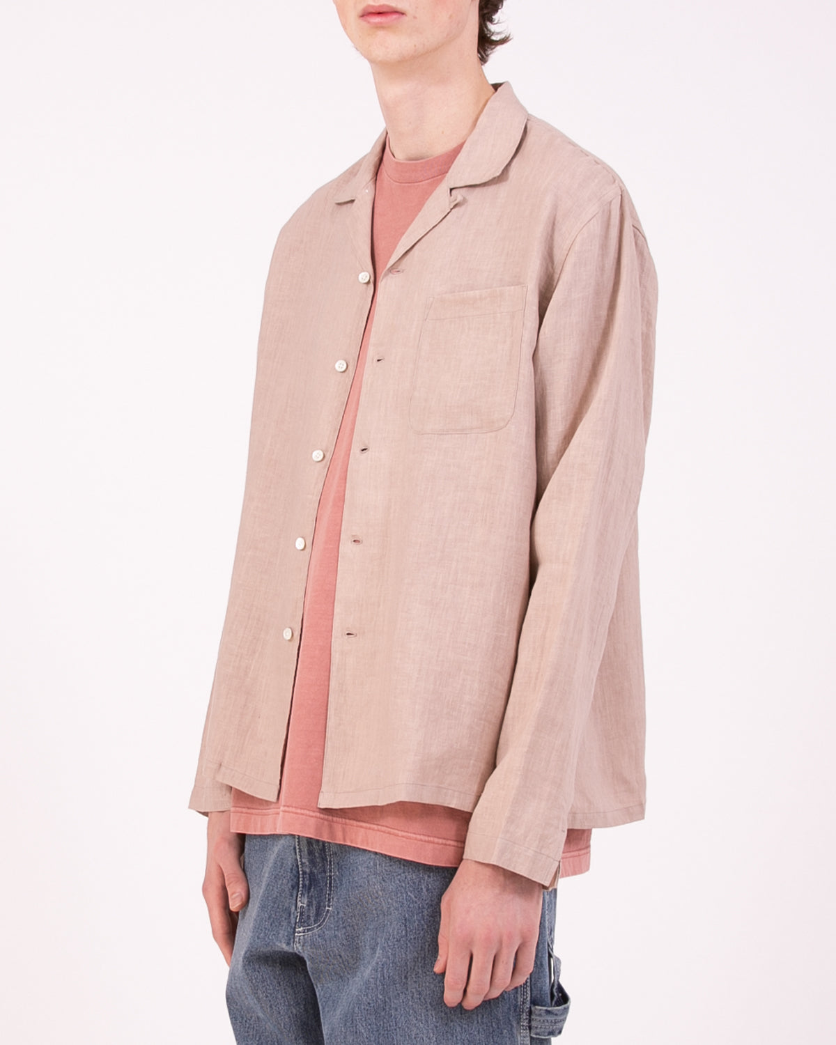 LINEN LS SHIRT - VILLA PINK(3015)