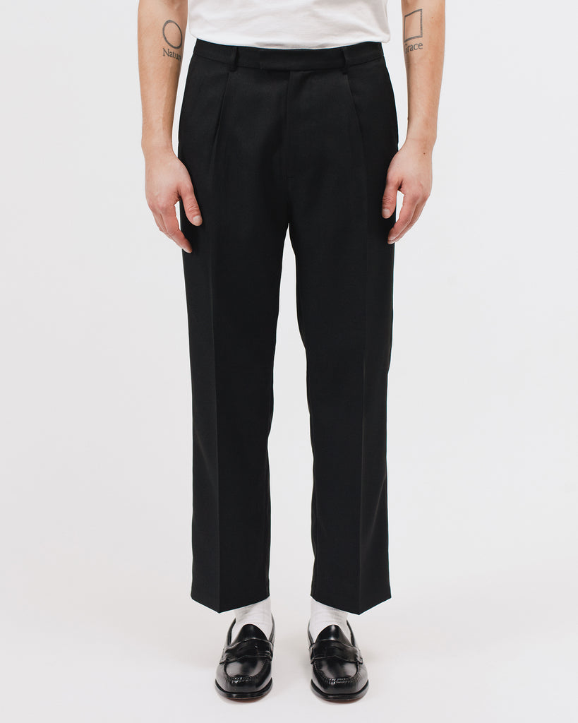 PLEATED SUIT TROUSER - BLACK(3021)