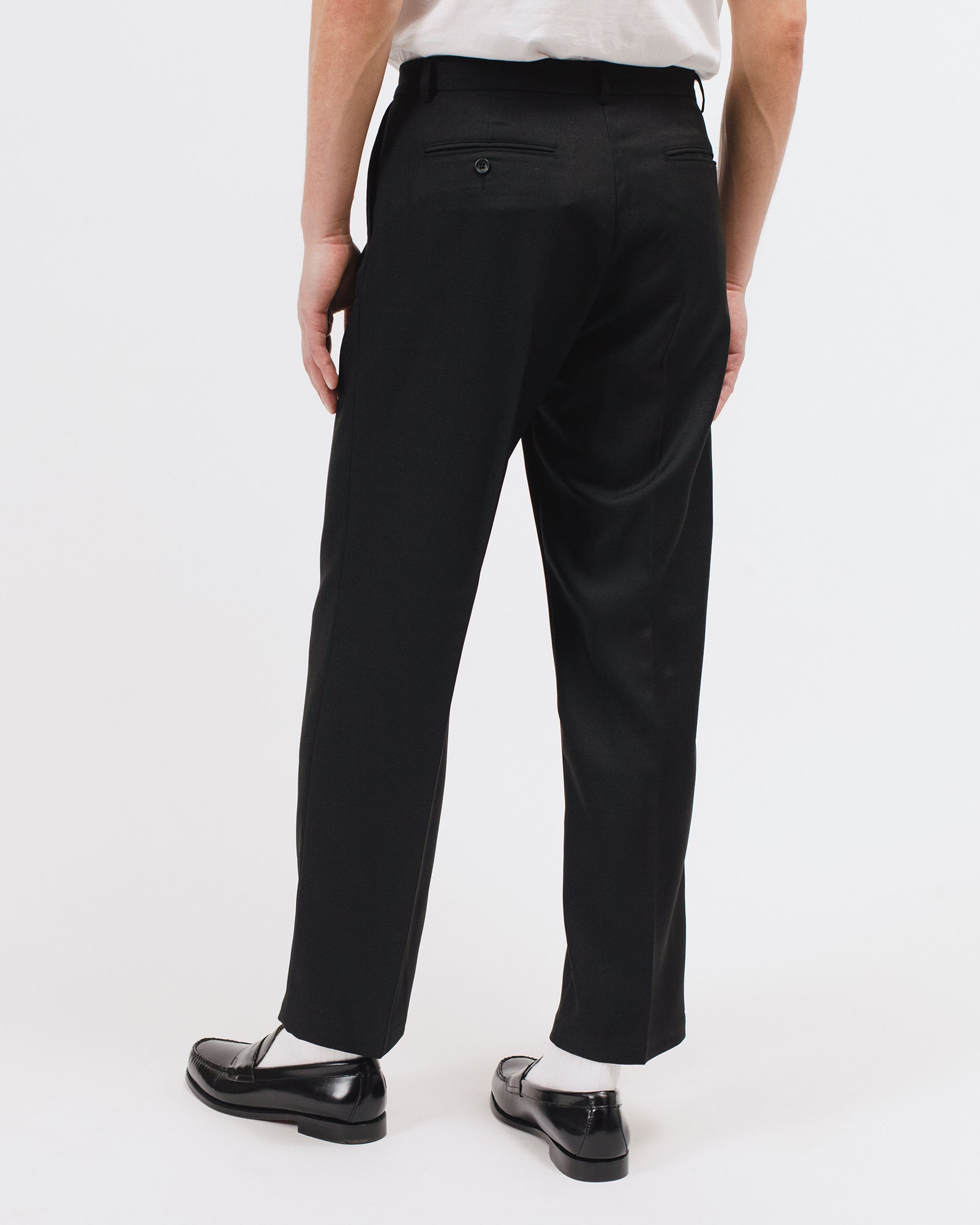 PLEATED SUIT TROUSER - BLACK(3021)