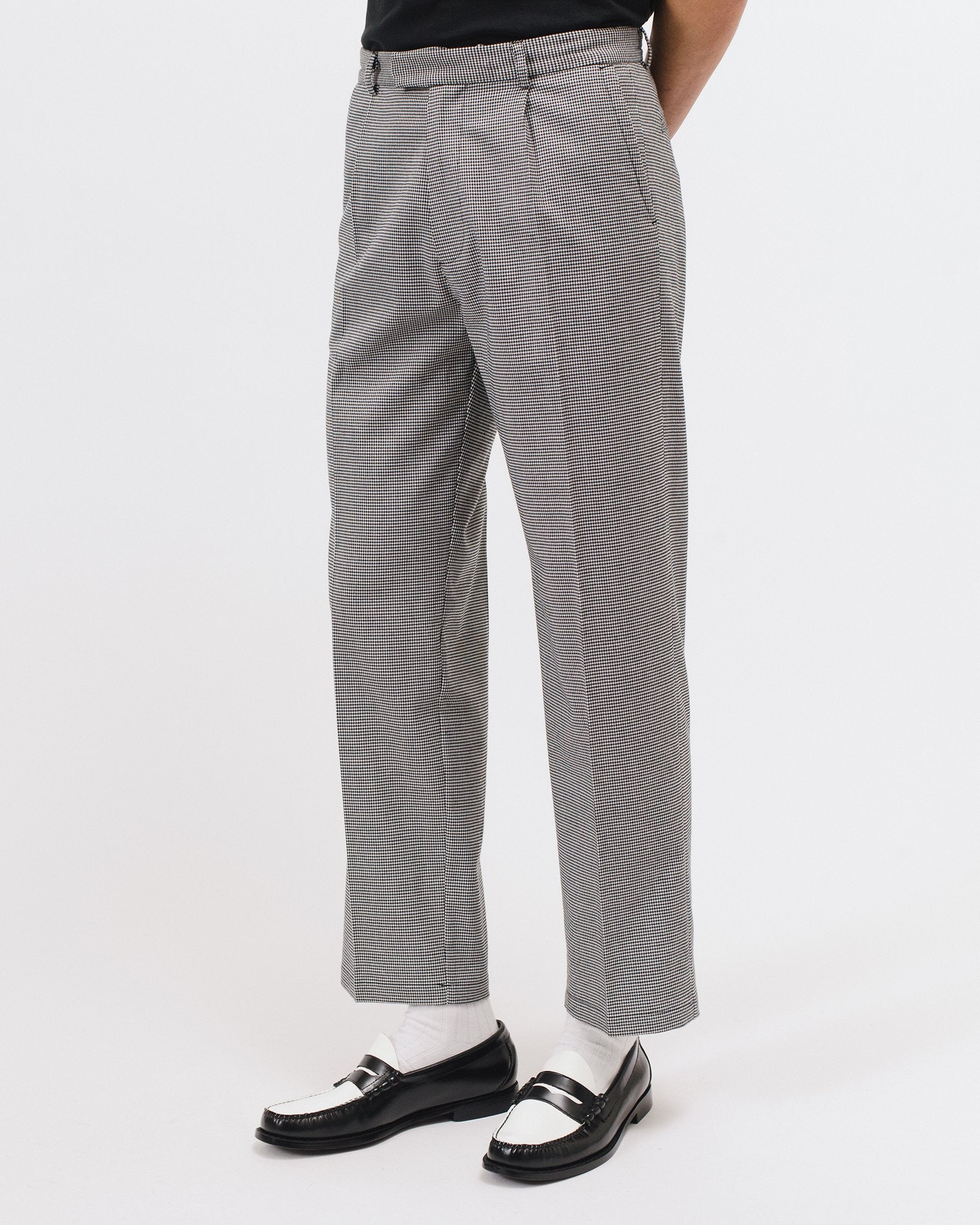 PLEATED SUIT TROUSER - HOUNDSTOOTH(3021)