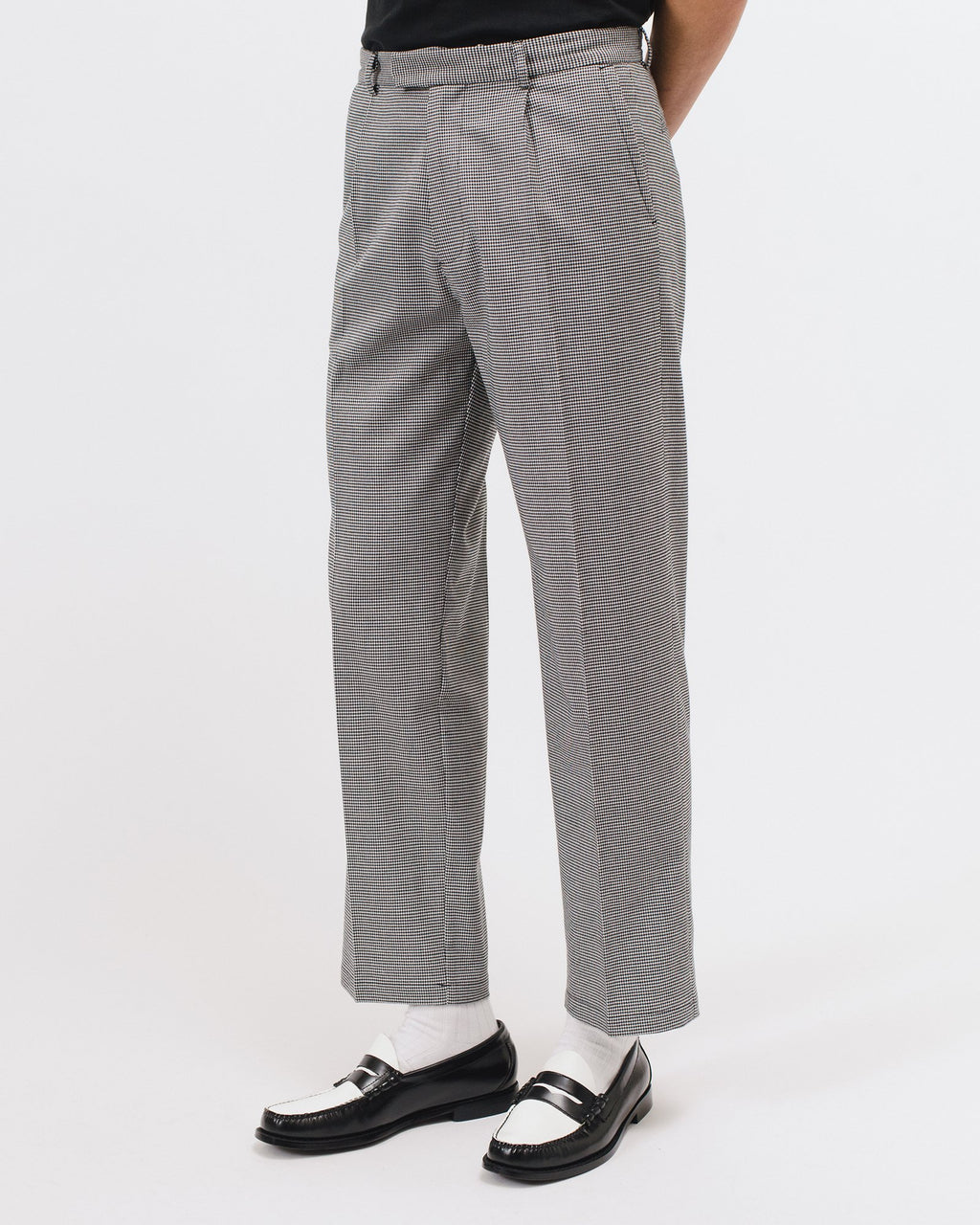 PLEATED SUIT TROUSER - HOUNDSTOOTH(3021)