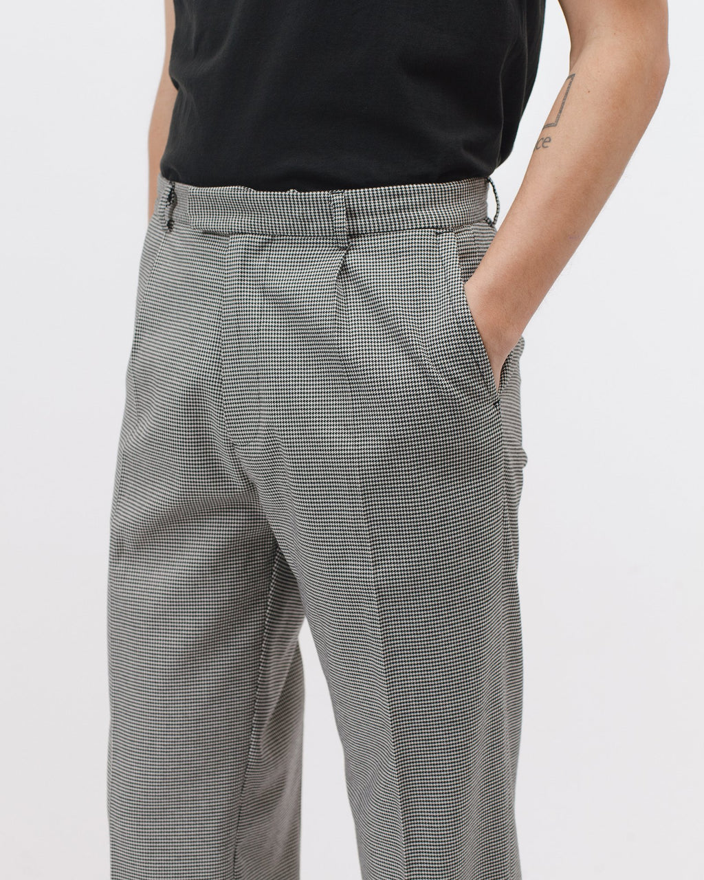 PLEATED SUIT TROUSER - HOUNDSTOOTH(3021)