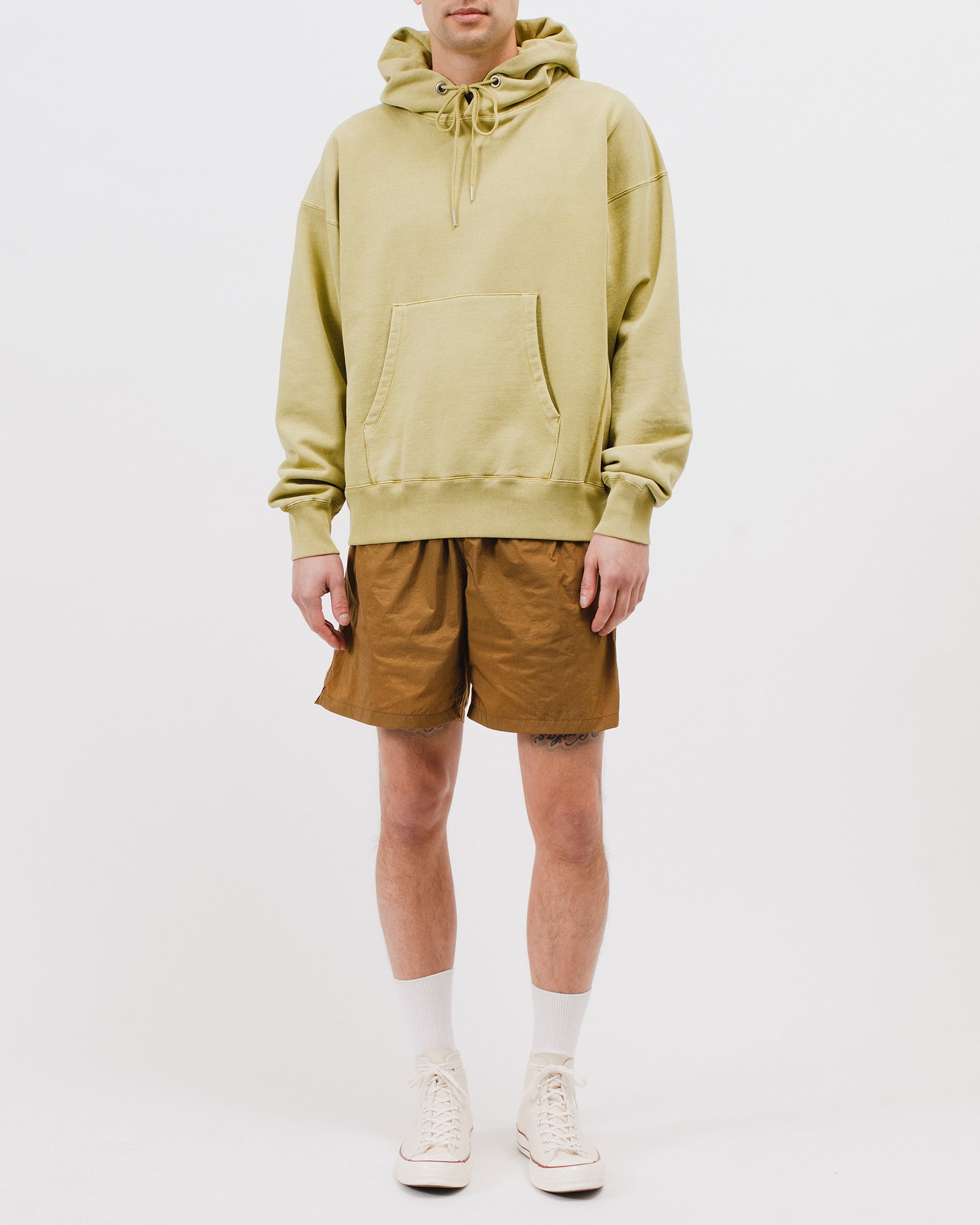 NATURAL DYED HOODIE FLEECE - MOSS(3033)
