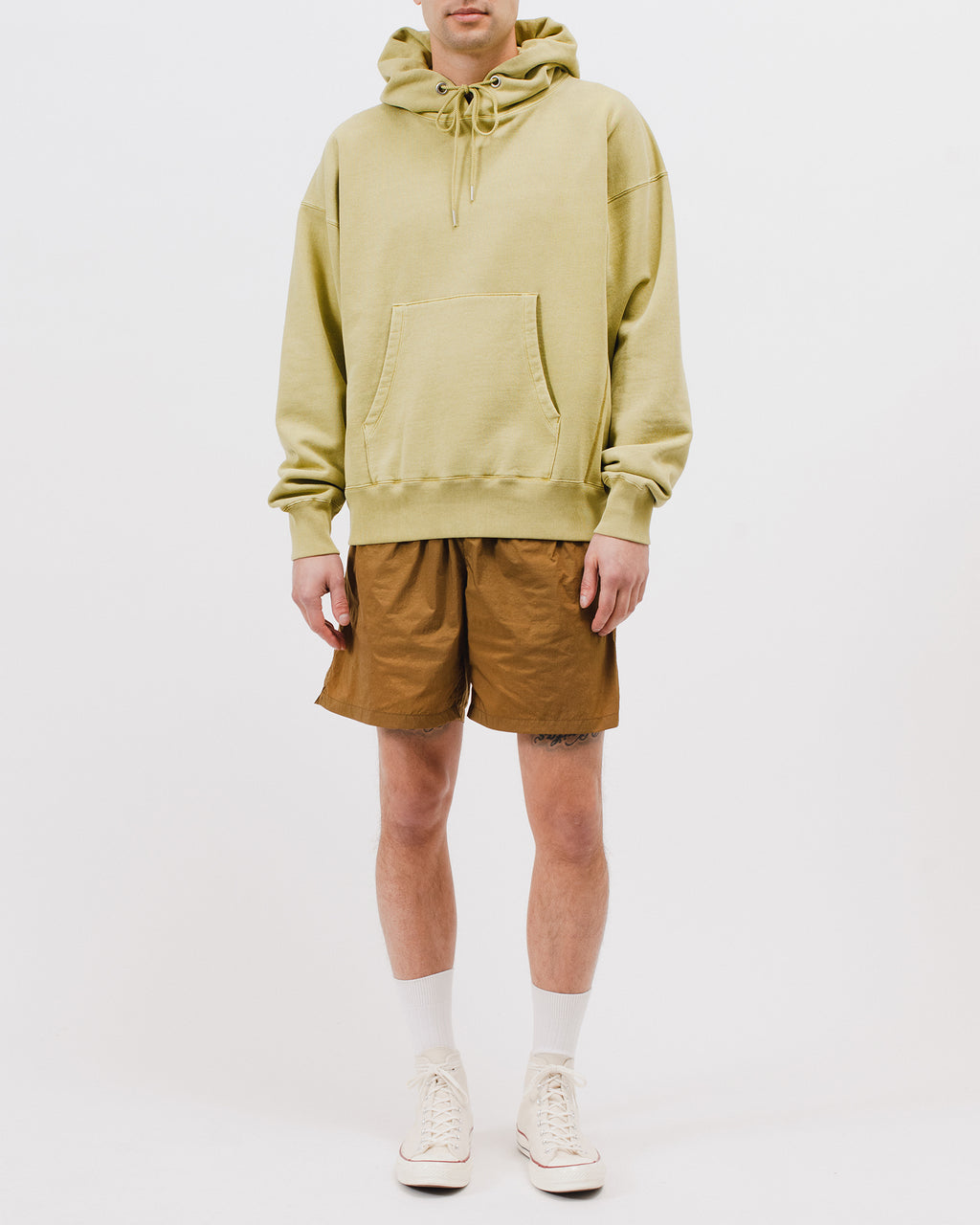 NATURAL DYED HOODIE FLEECE - MOSS(3033)