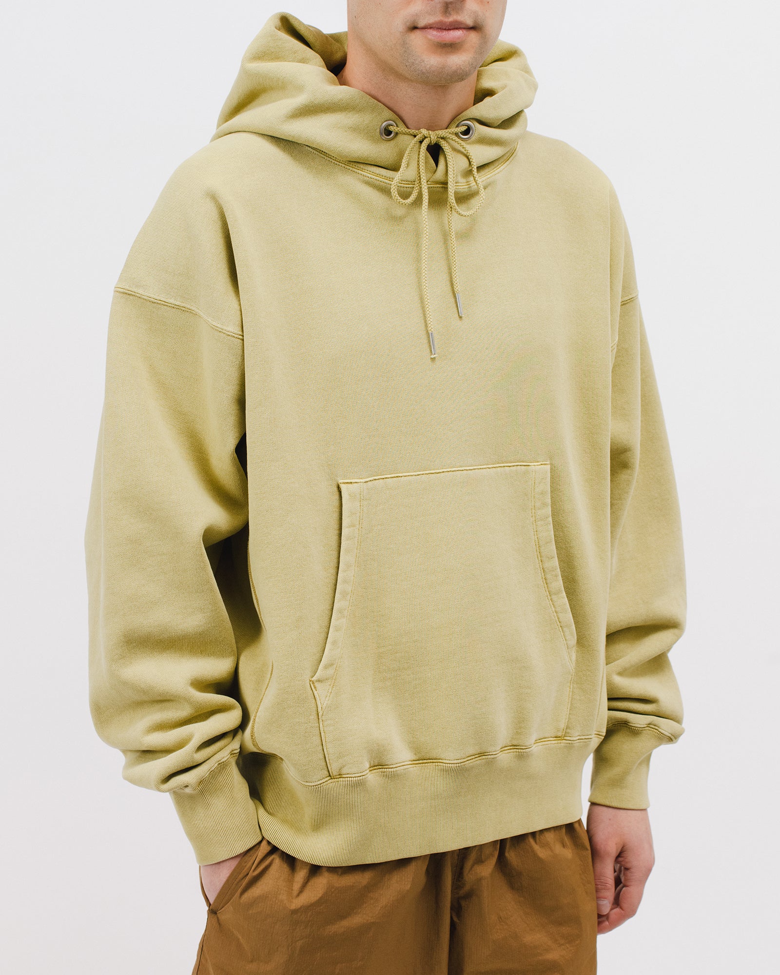 NATURAL DYED HOODIE FLEECE - MOSS(3033)